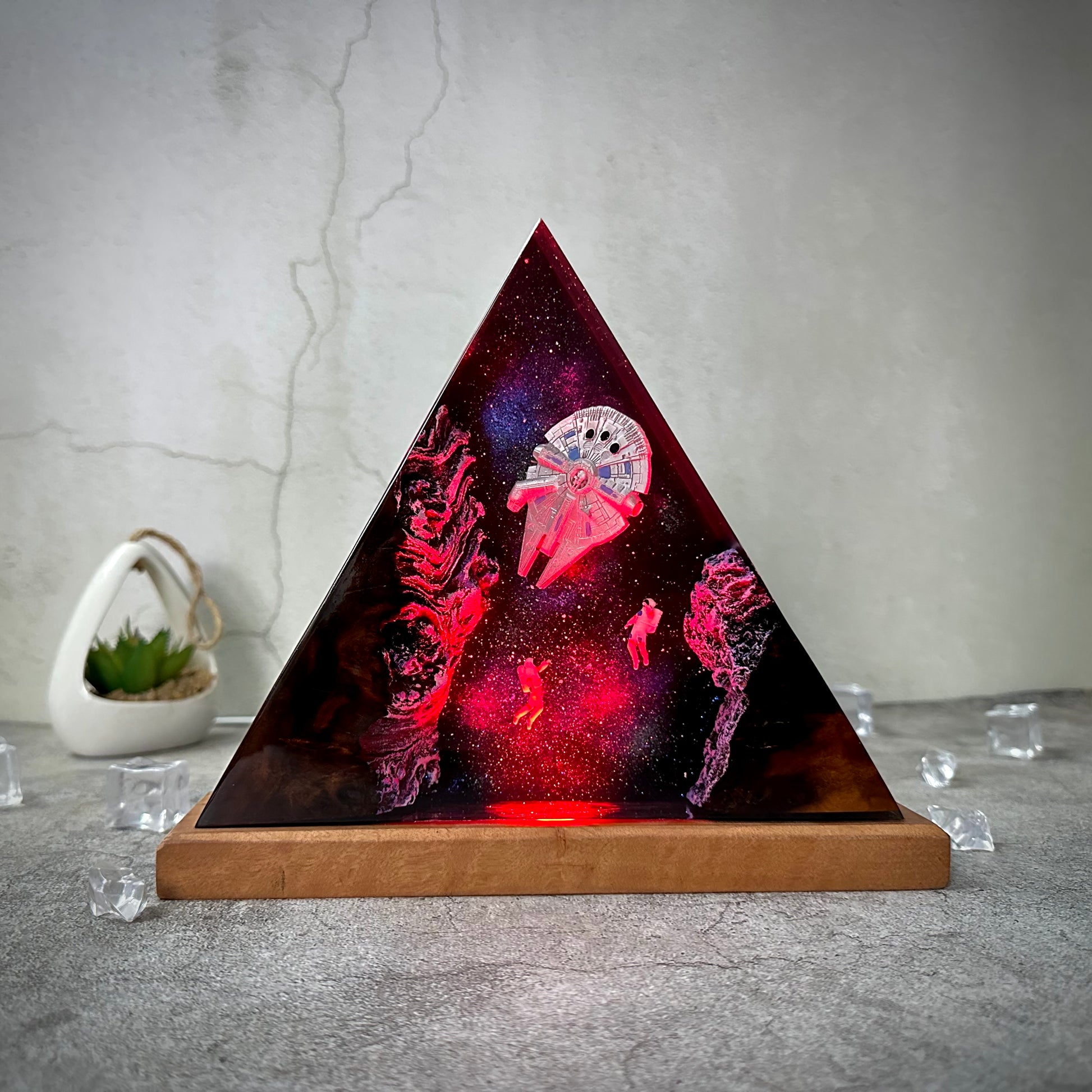 Space Astronaut Epoxy Lamp Galaxy Wood Night Ligh Unique Gift Home Decor