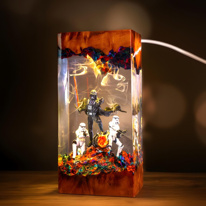 Black-Masked Lord Resin Night Light,Unique Birthday Gift, Father's Day for Him