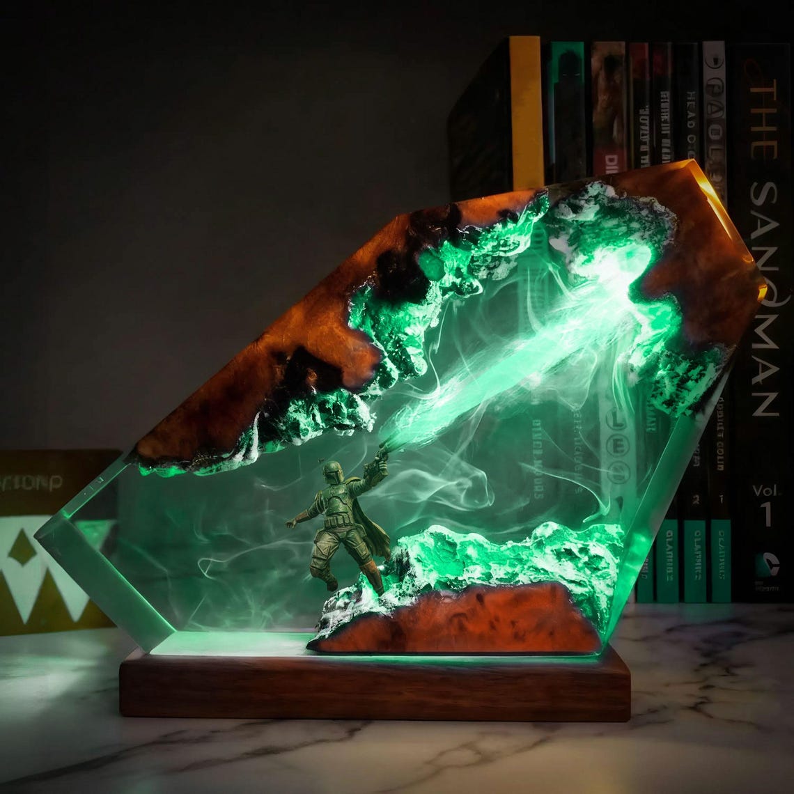 The Beskar Bounty Hunter Resin Night Light,Unique Birthday Gift, Father's Day for Him