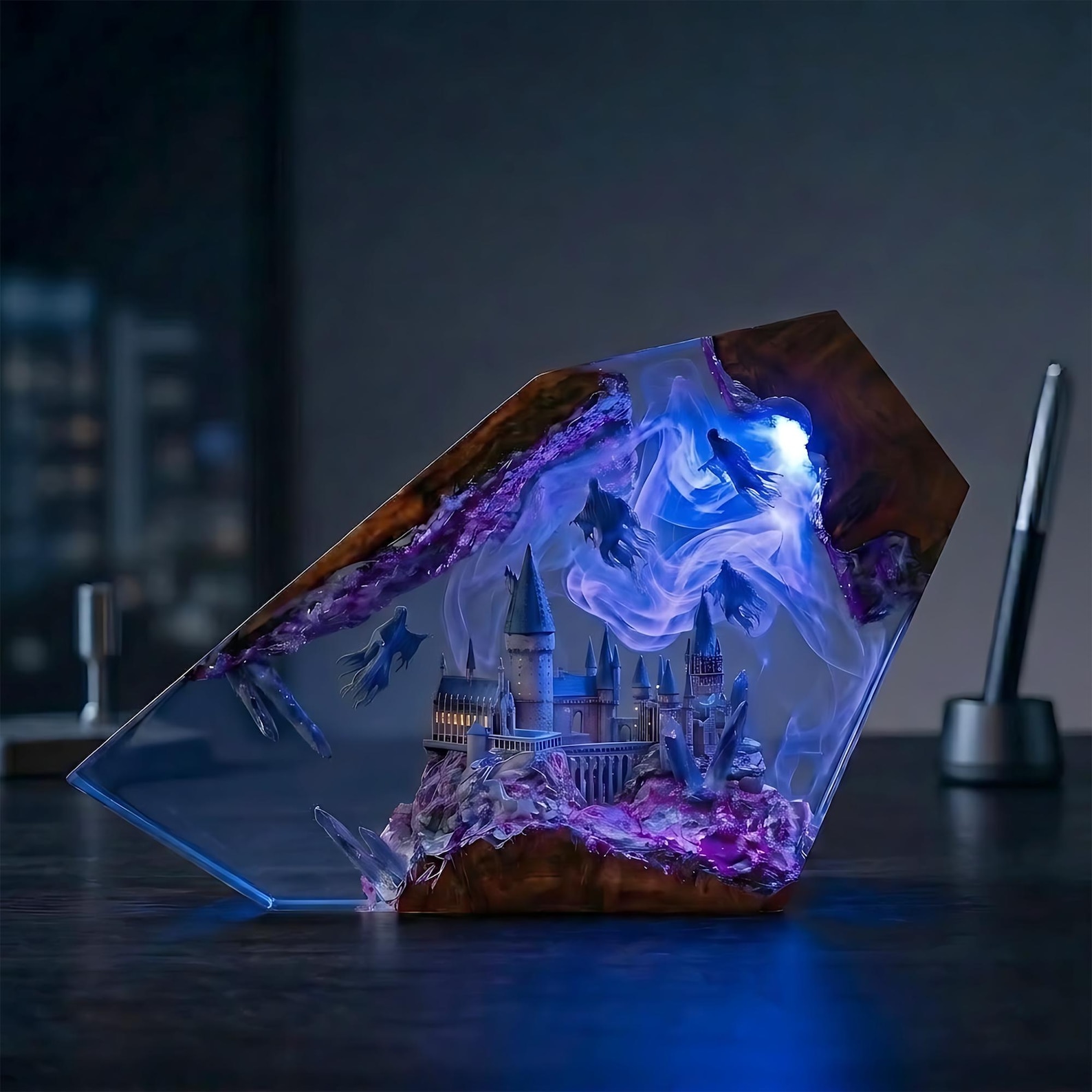 Dark Fantasy Castle Resin Lamp, Magical Castle Night Light, Enchanted Fantasy Decor, Gothic Home Decoration, Fantasy Lover Gift