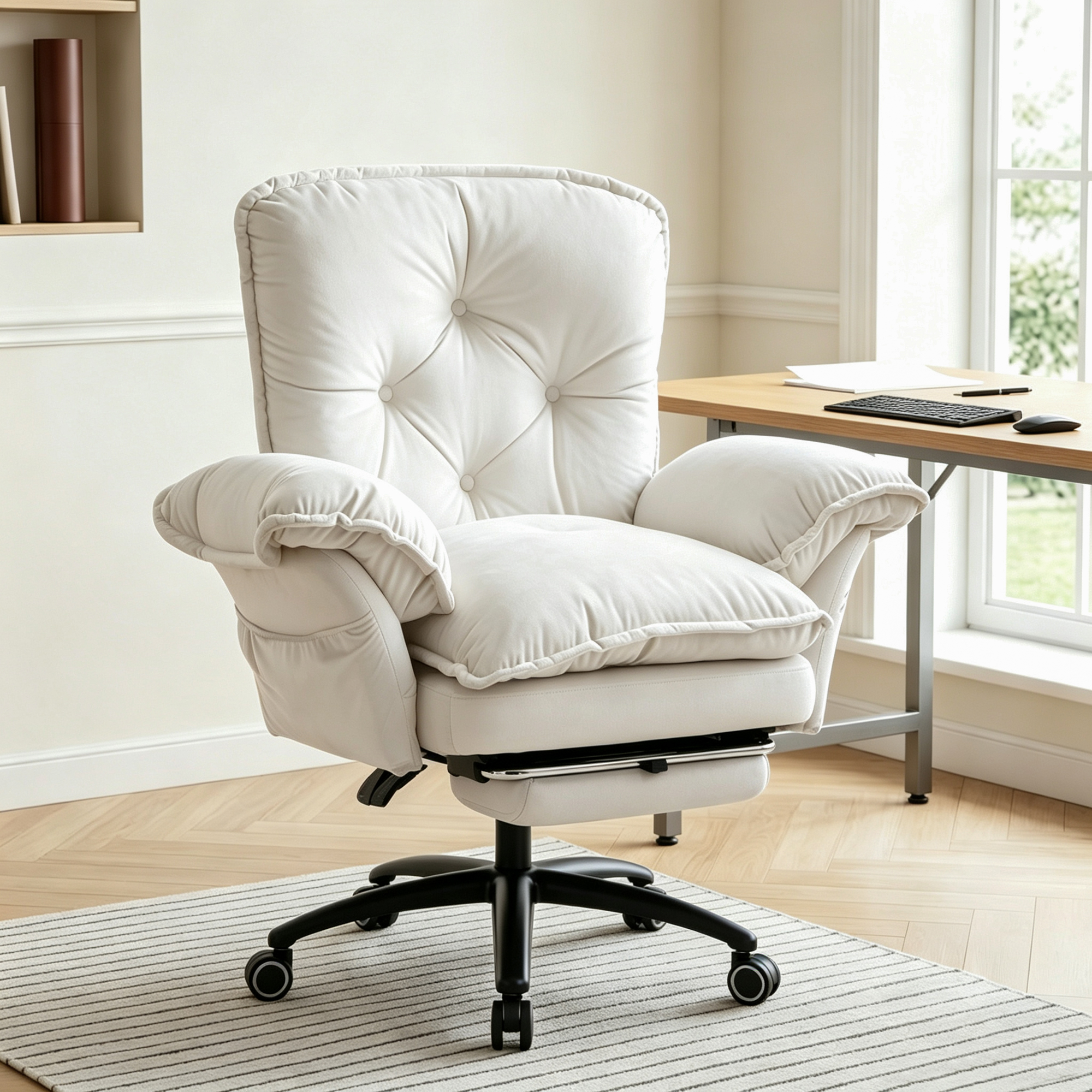 Conate Reclining Criss Cross Office Chair with Footrest & Wheels