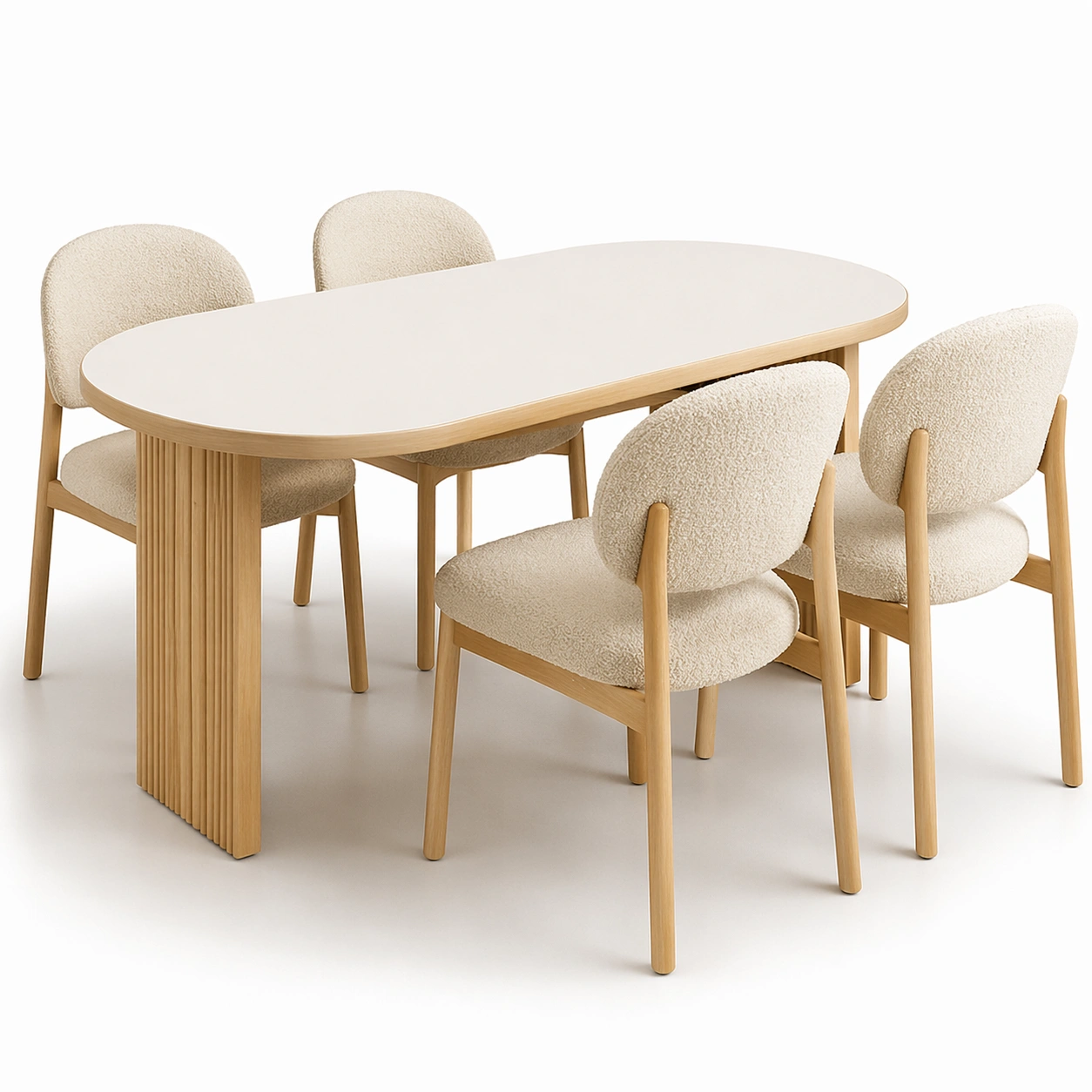 Esstisch oval set modern-arqvir