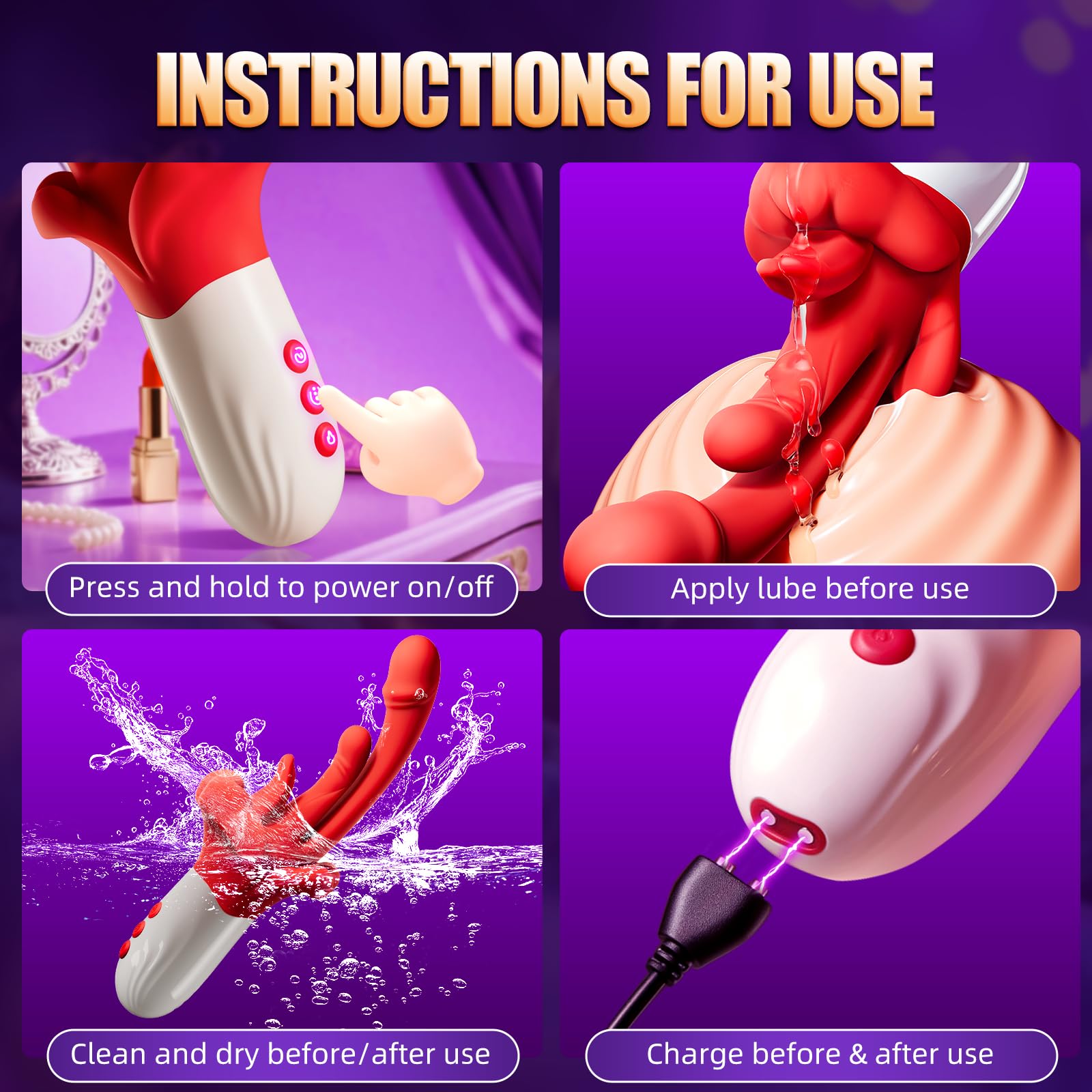 💥Rose Vibrating Toy-💥G Spot Vibrator Womens Sex Toy