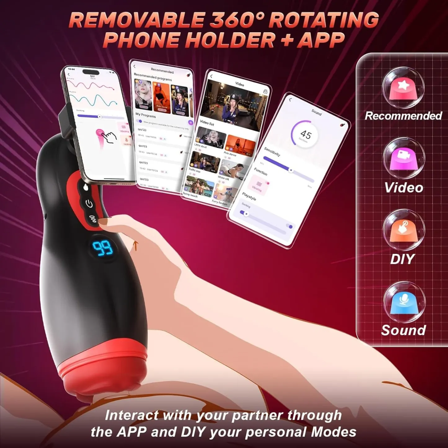 🔥 2026’s Hottest Men’s Massager🔥Watch while you play, with 9 intense suction & vibration settings.