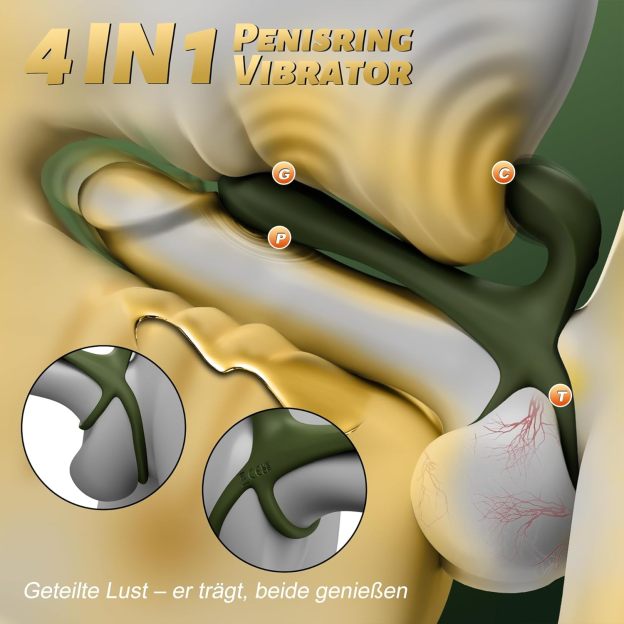 💥Vibrating Penis Ring with 7 Tapping and 7 Vibration Modes — Enhances Girth, Hardness, and Stamina