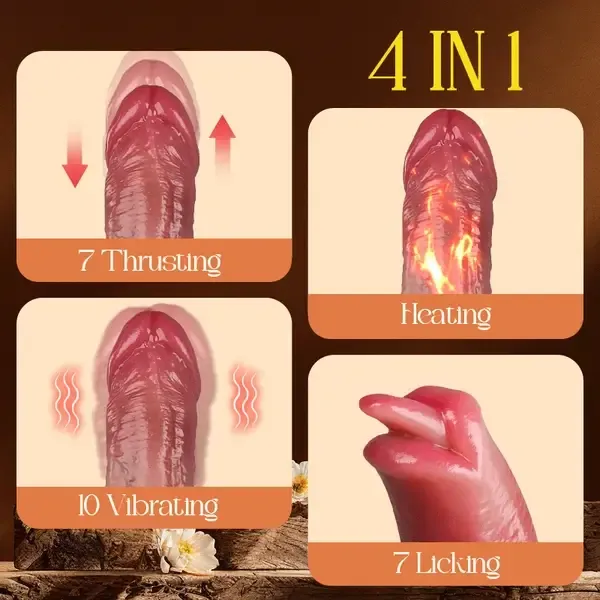 💥2026 Upgraded 360° Licking Mouth Flesh Silicone Dildos👅🔥 2.0 Thrusting Dildo Tongue Sex Toys -