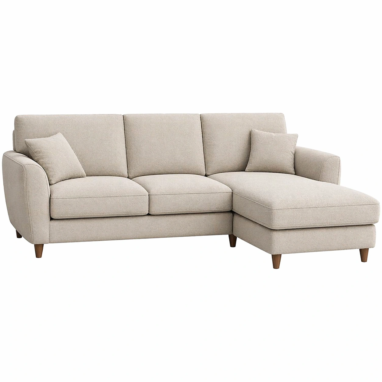 Ecksofa mit Schlaffunktion L Form Modern Polstersofa mit Chaise Lounge und Kissen Wohnzimmer Sofa Beige 277 x 156 x 78 cm-qulvena