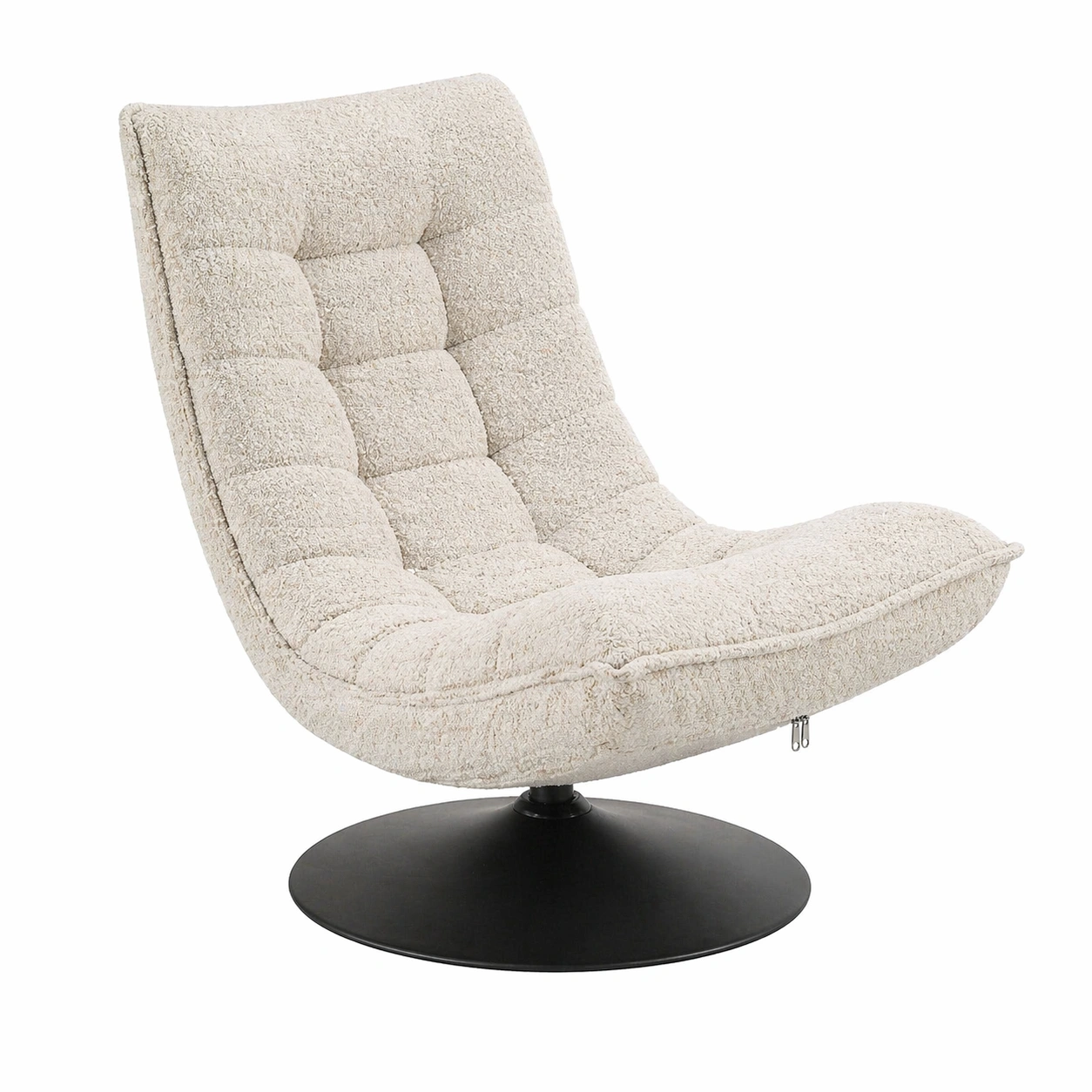 Verstellbarer Relaxsessel mit Drehfuss, Loungesessel mit Rueckenverstellung, Weicher Polstersessel mit Fussstuetze, Modernes Wohnzimmer Sitzmoebel, Cremeweiss-qulvena