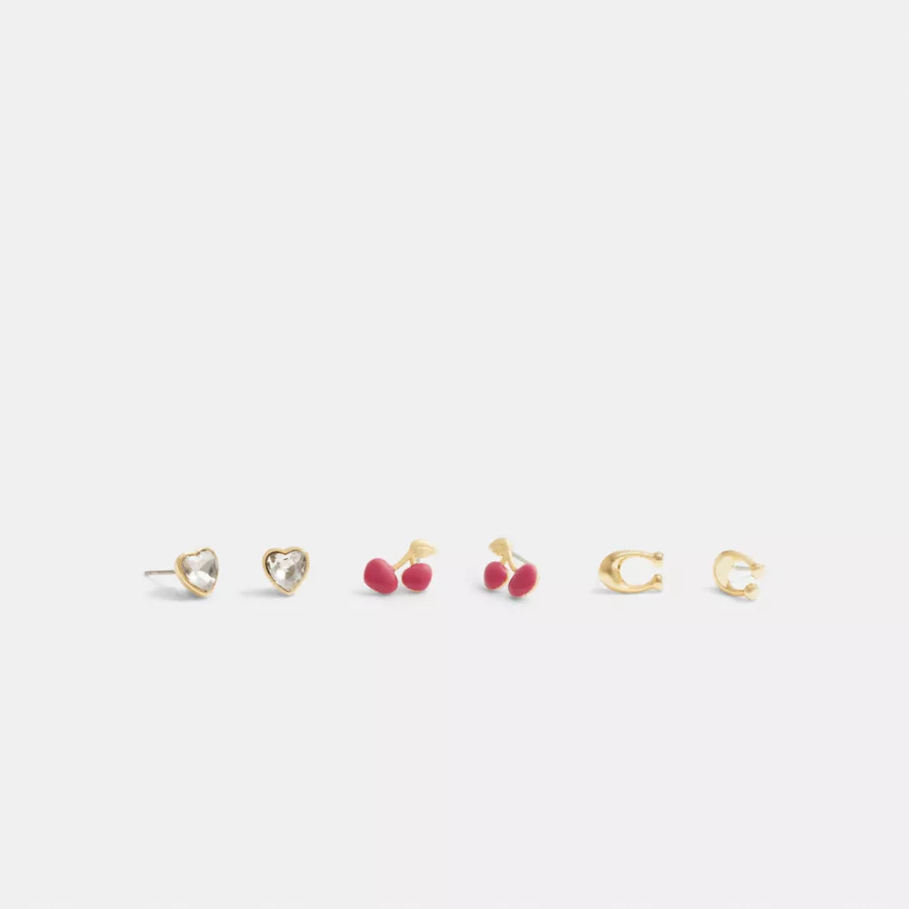 Signature Cherry Heart Earrings Set