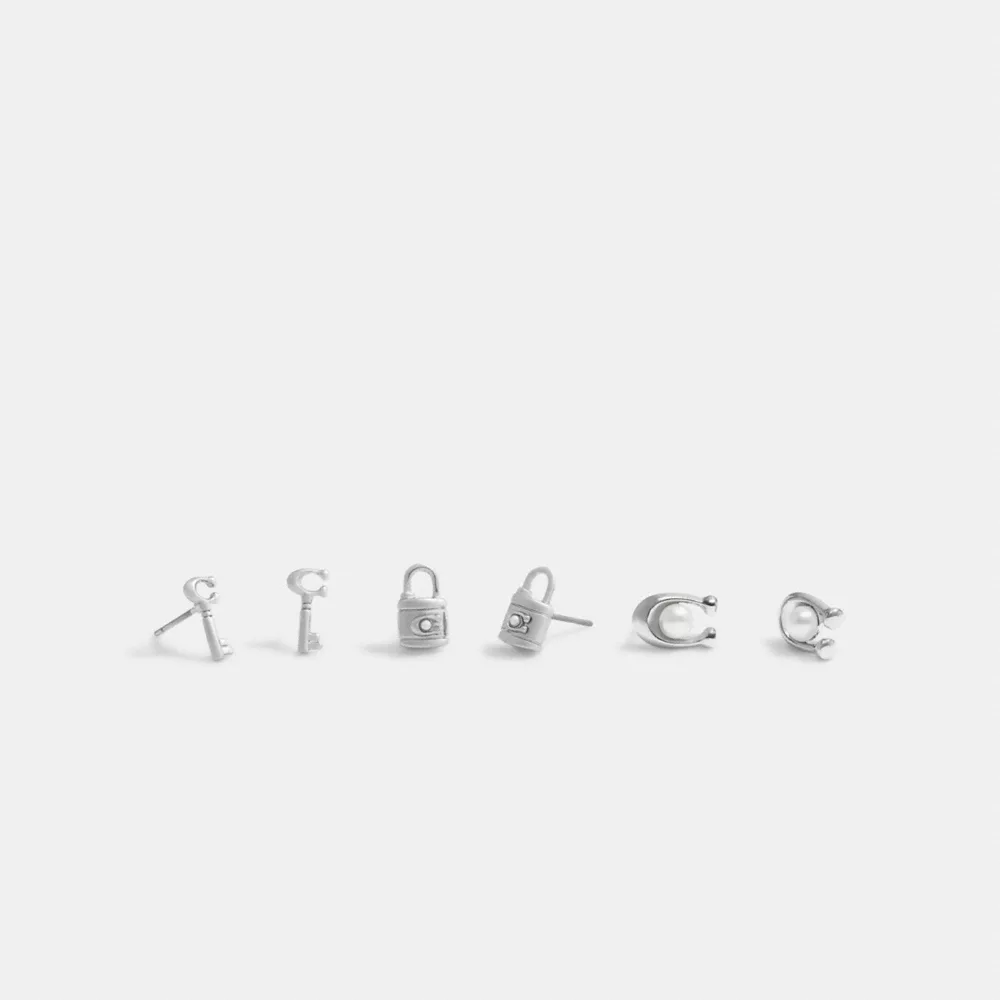 Signature Lock Key Earrings Set