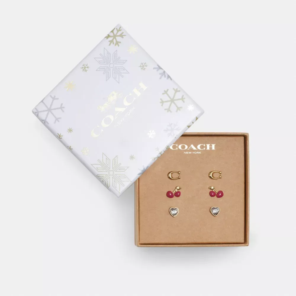 Signature Cherry Heart Earrings Set