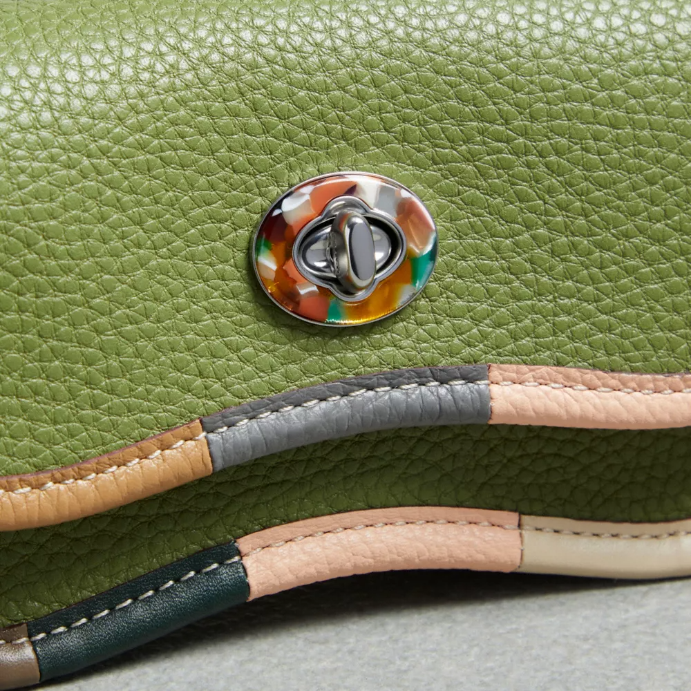 Mini Wavy Dinky Bag With Colorful Binding In Upcrafted Leather