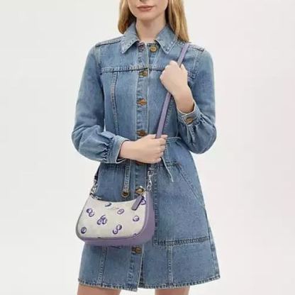 Shoulder Bag With Blueberry Print