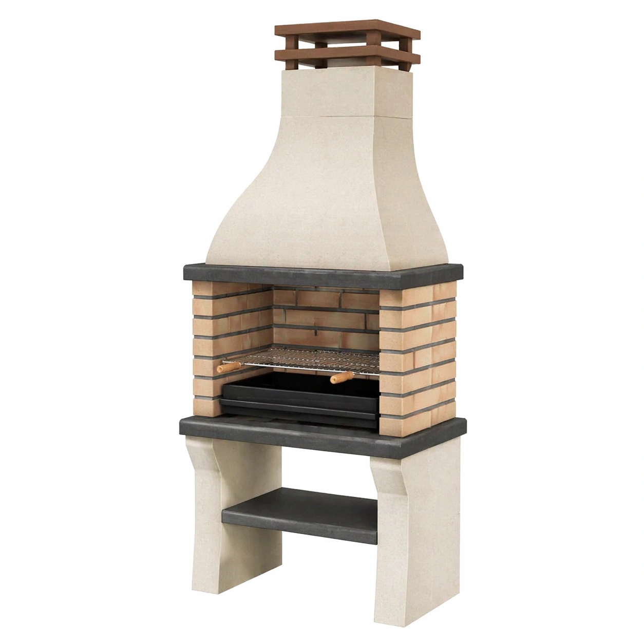 XL Outdoor Grillkamin aus Beton und Steinoptik fuer Garten und Terrasse-arlvina