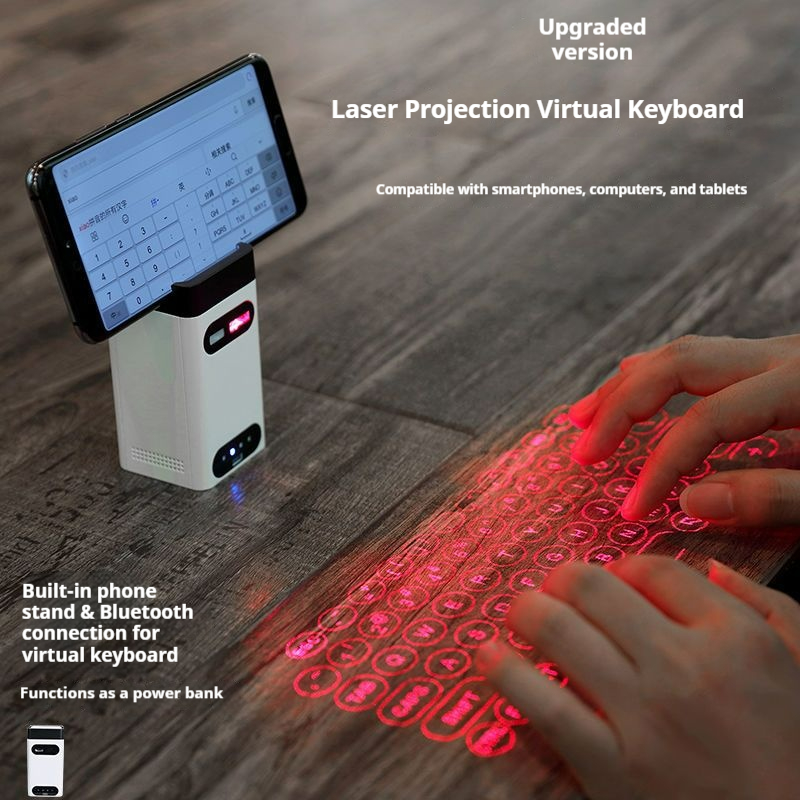 Upgraded M1 Laser Projection Virtual Keyboard - Bluetooth & USB, Multi-Device Compatible