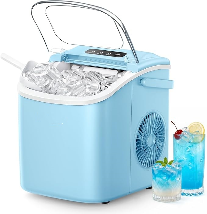 Summer Hot Seller💥Buy 1 Get 1 Free🔥Ice Maker—Portable Ice Maker (includes handle, ice scoop, and ice basket); suitable for home, kitchen, office, or dormitory use.
