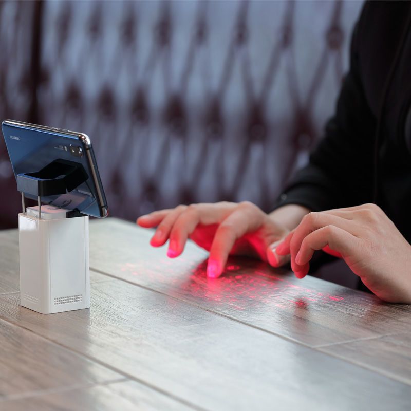 Upgraded M1 Laser Projection Virtual Keyboard - Bluetooth & USB, Multi-Device Compatible