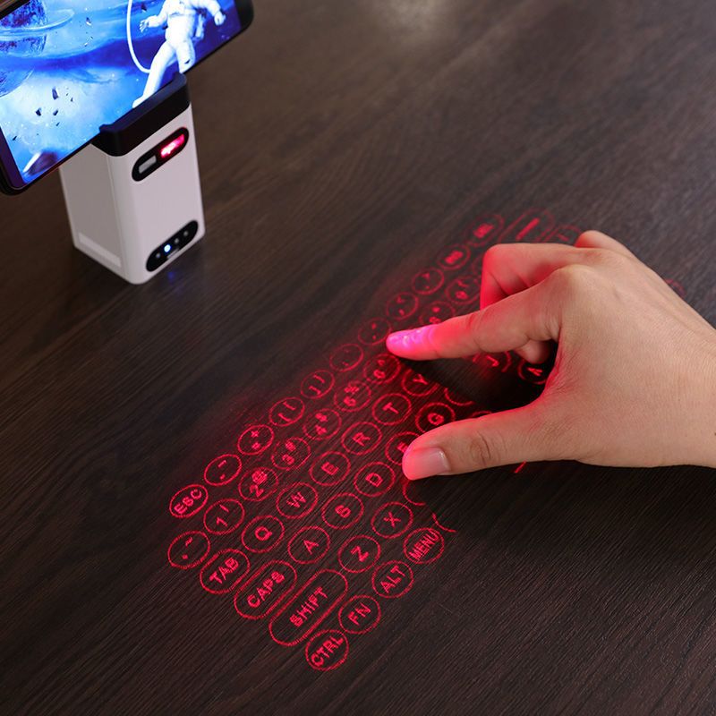 Upgraded M1 Laser Projection Virtual Keyboard - Bluetooth & USB, Multi-Device Compatible