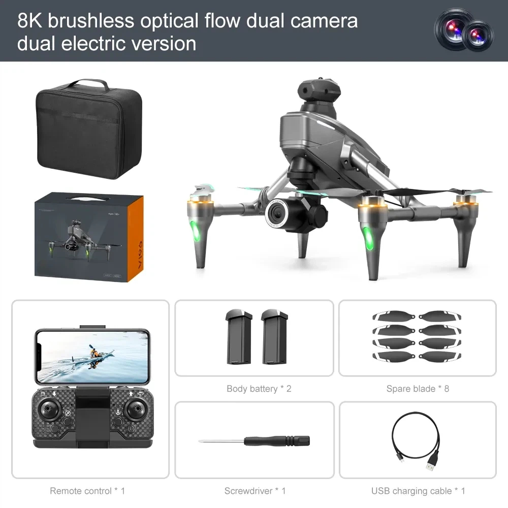 🔥 2026 Mid-Year Mega Sale —  Drone with 8K camera for adults, v196 rc quadcopter with auto return, follow me, brushless motor, circular flight, waypoint, altitude hold, headless mode, 28 minutes long flight time!!
