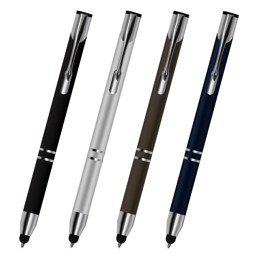Pack of 4 Comfortable Stylus Touch Screen Pen with Ballpoint Nib Rubber Tip