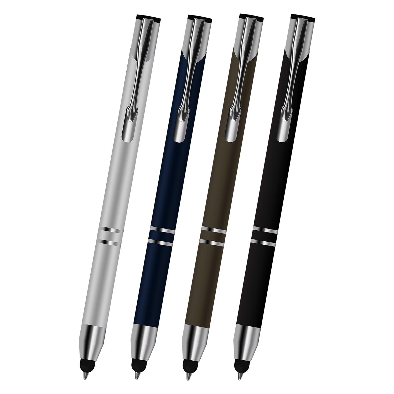 Pack of 4 Comfortable Stylus Touch Screen Pen with Ballpoint Nib Rubber Tip