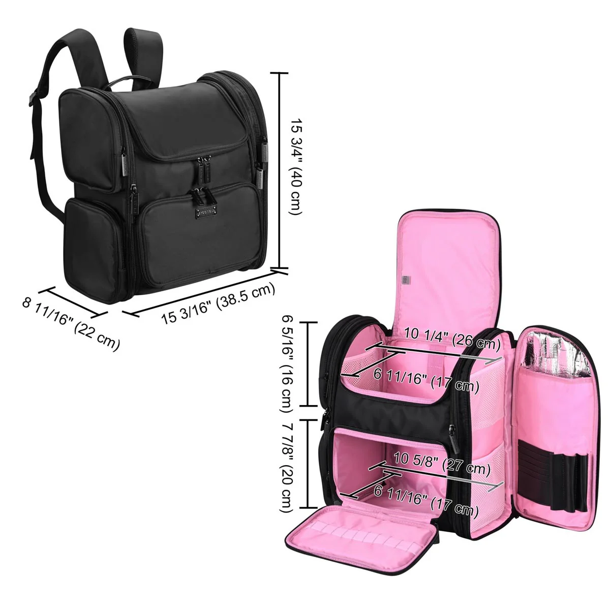 Makeup Backpack with Compartments