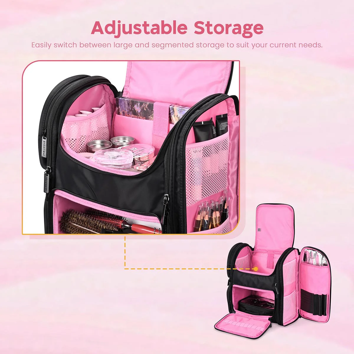 Makeup Backpack with Compartments