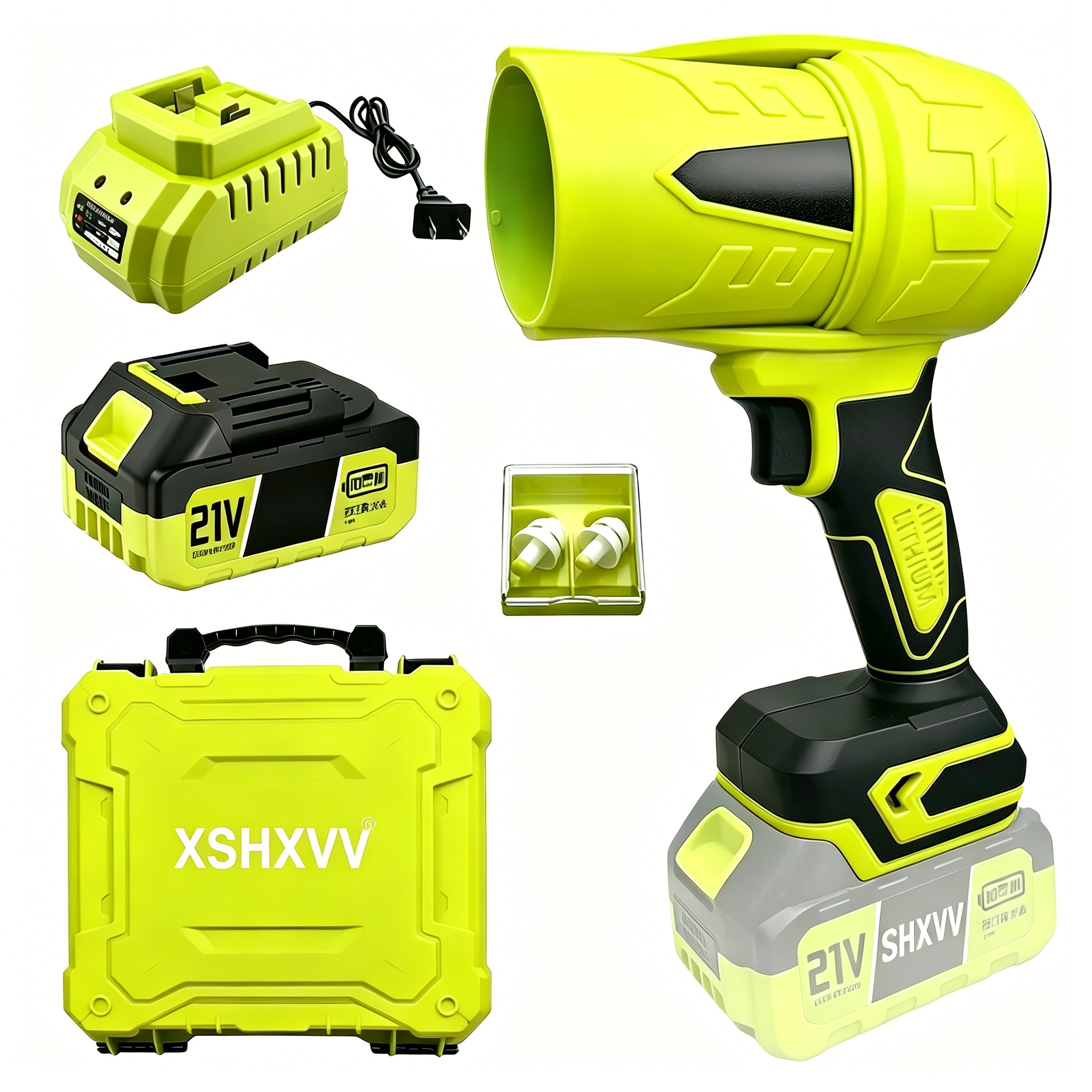 XSHXVV Cordless Leaf Blower Violent TurboFan,BrushlessPure Copper Motor Jet Fan With Battery,CordlessTurbo Super Power Air Duster, Car Drying after Wash, SnowRemoval