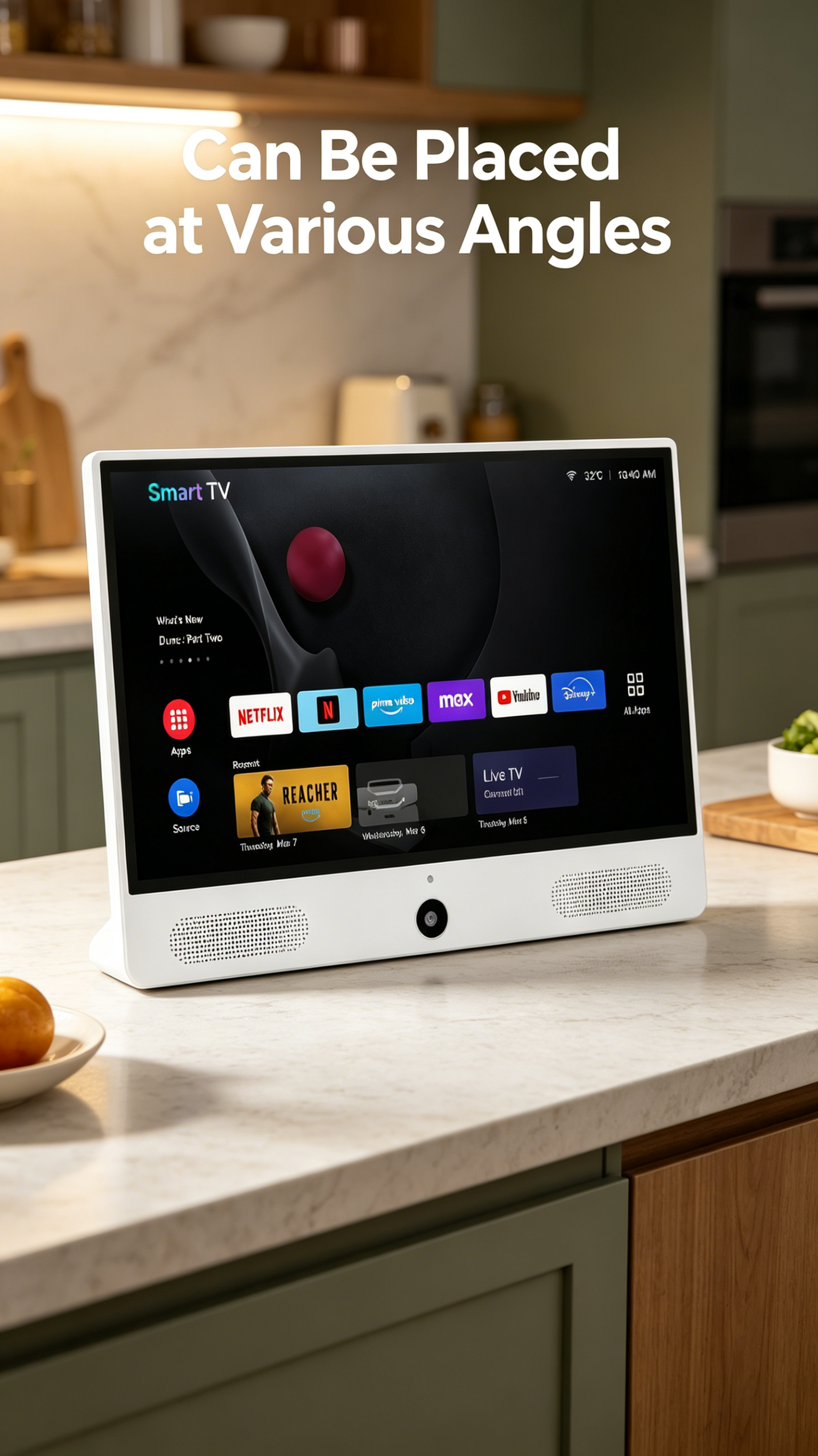 24"/27" Portable Smart TV with Google TV, Built-in Battery, Remote Control & Carrying Bag