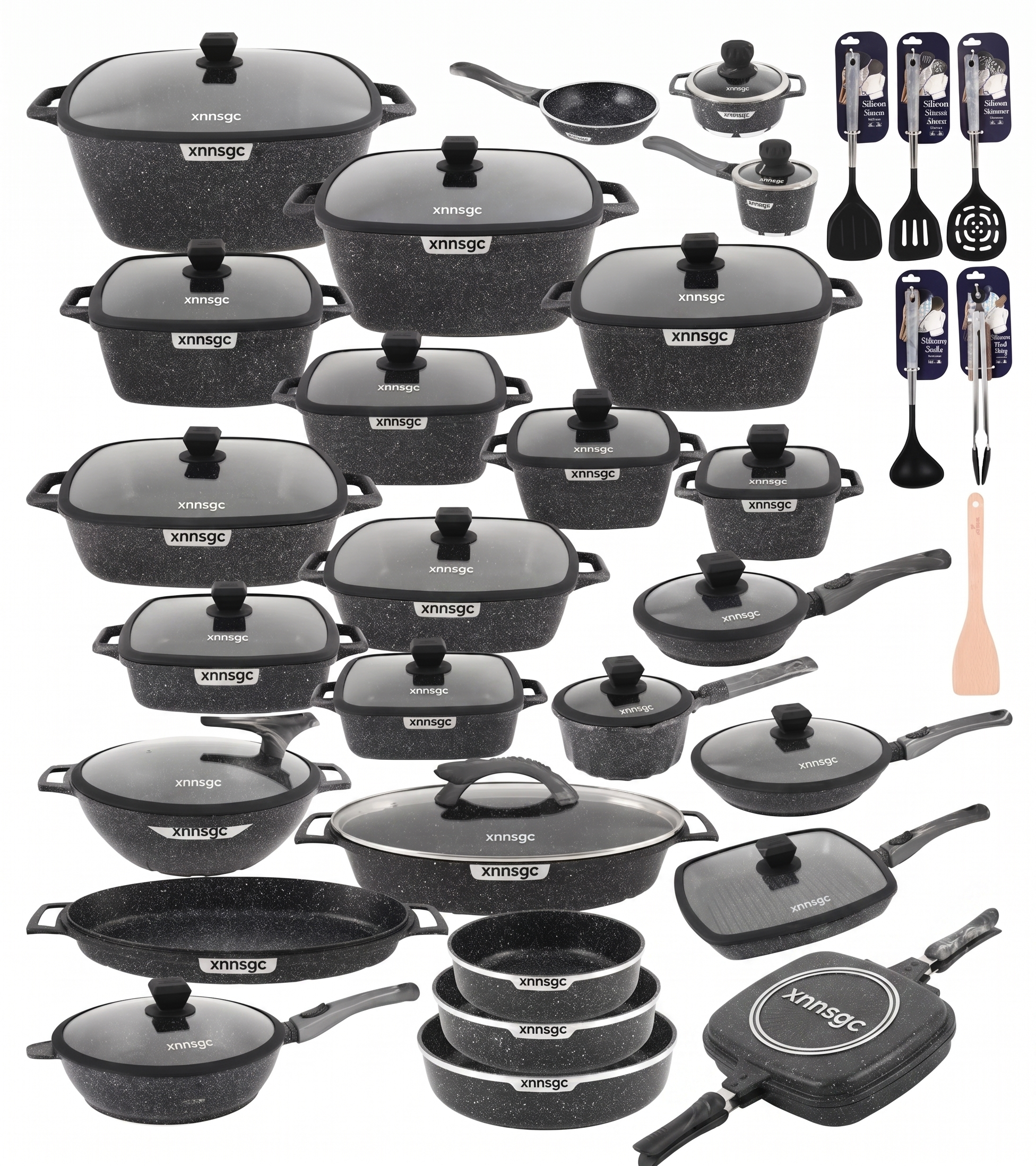🎉Anniversary Sale - Cookware Set Pieces Non Stick Multi Layer Granite Coating