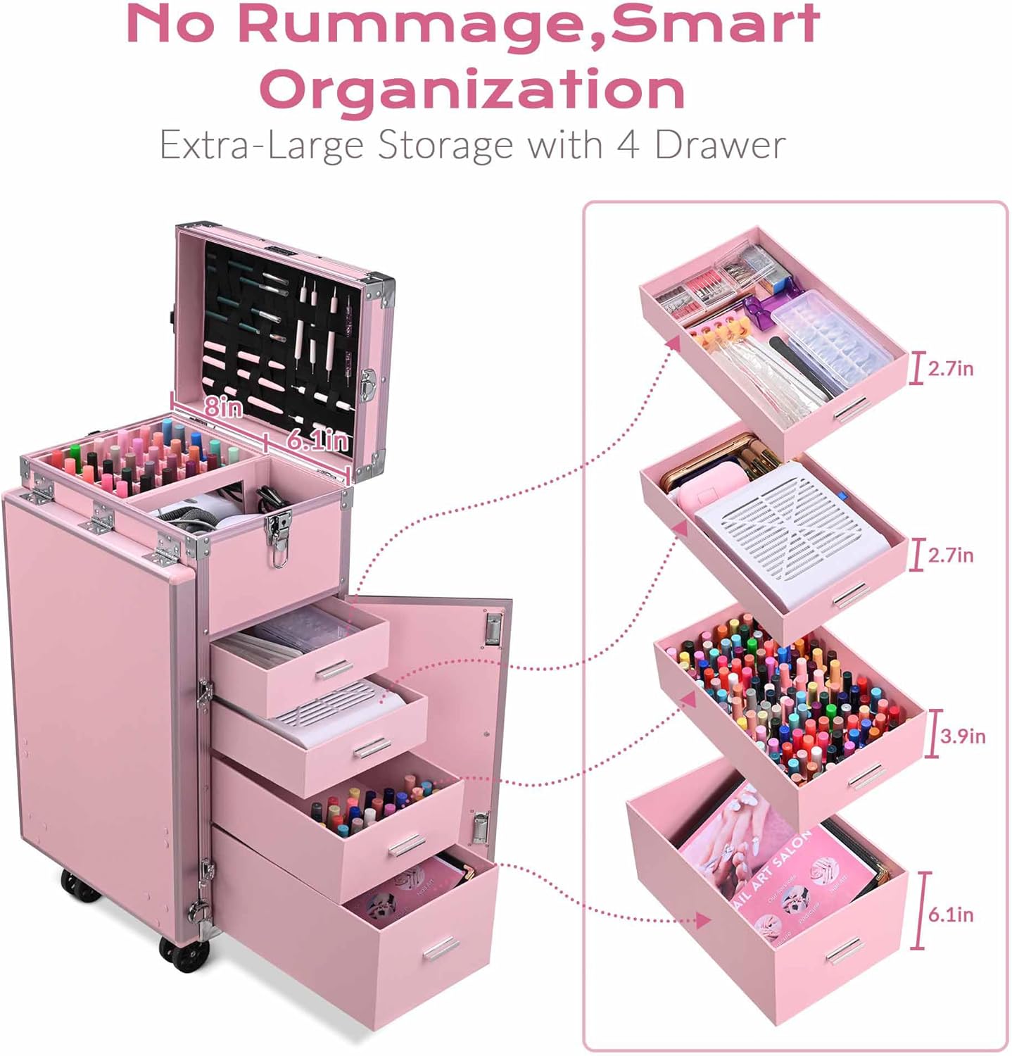 🎉Anniversary Sale - Rolling Manicure Table Makeup Station!