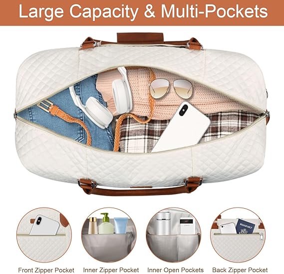 Large Travel Duffel Bag with Shoe Compartment