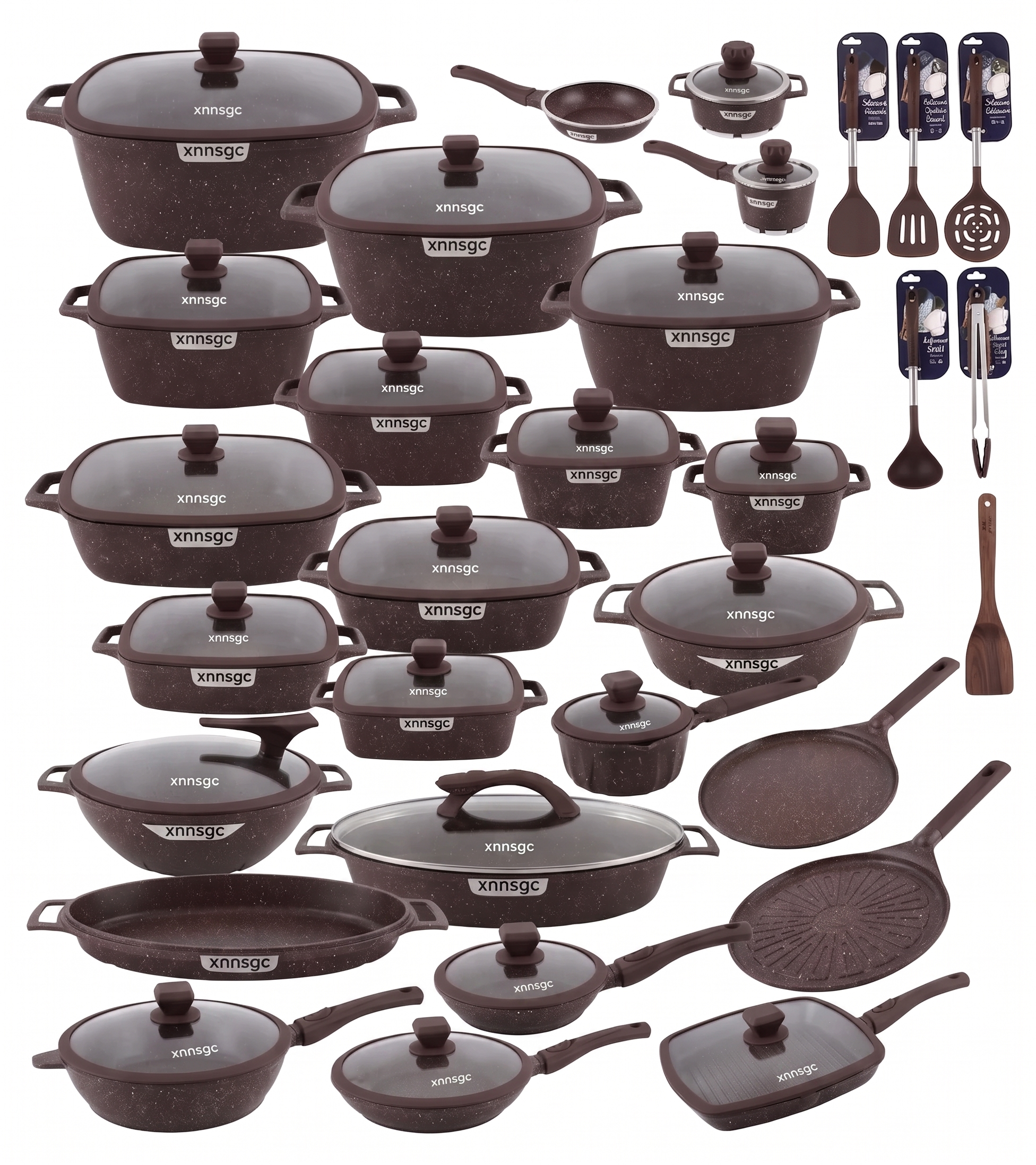 🎉Anniversary Sale - Cookware Set Pieces Non Stick Multi Layer Granite Coating