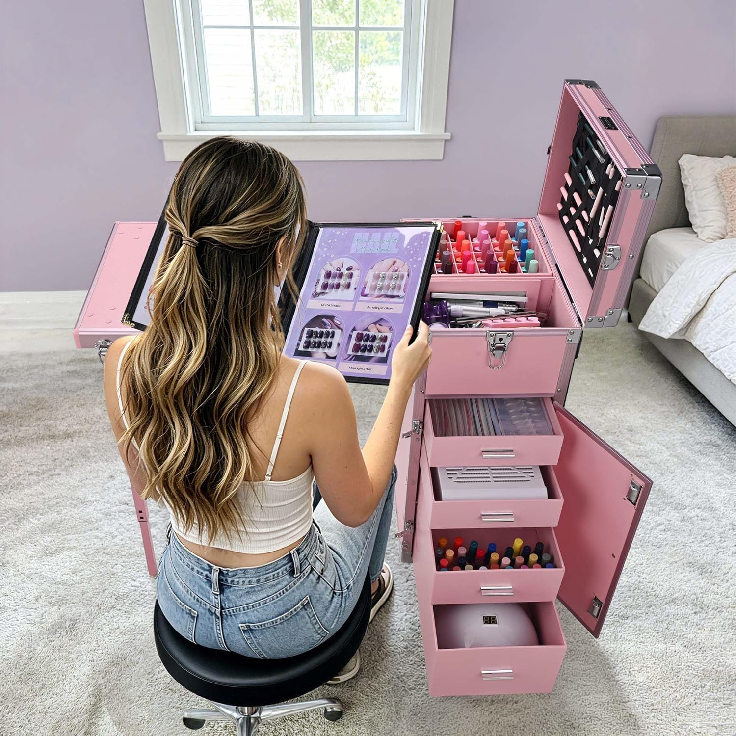 🎉Anniversary Sale - Rolling Manicure Table Makeup Station!