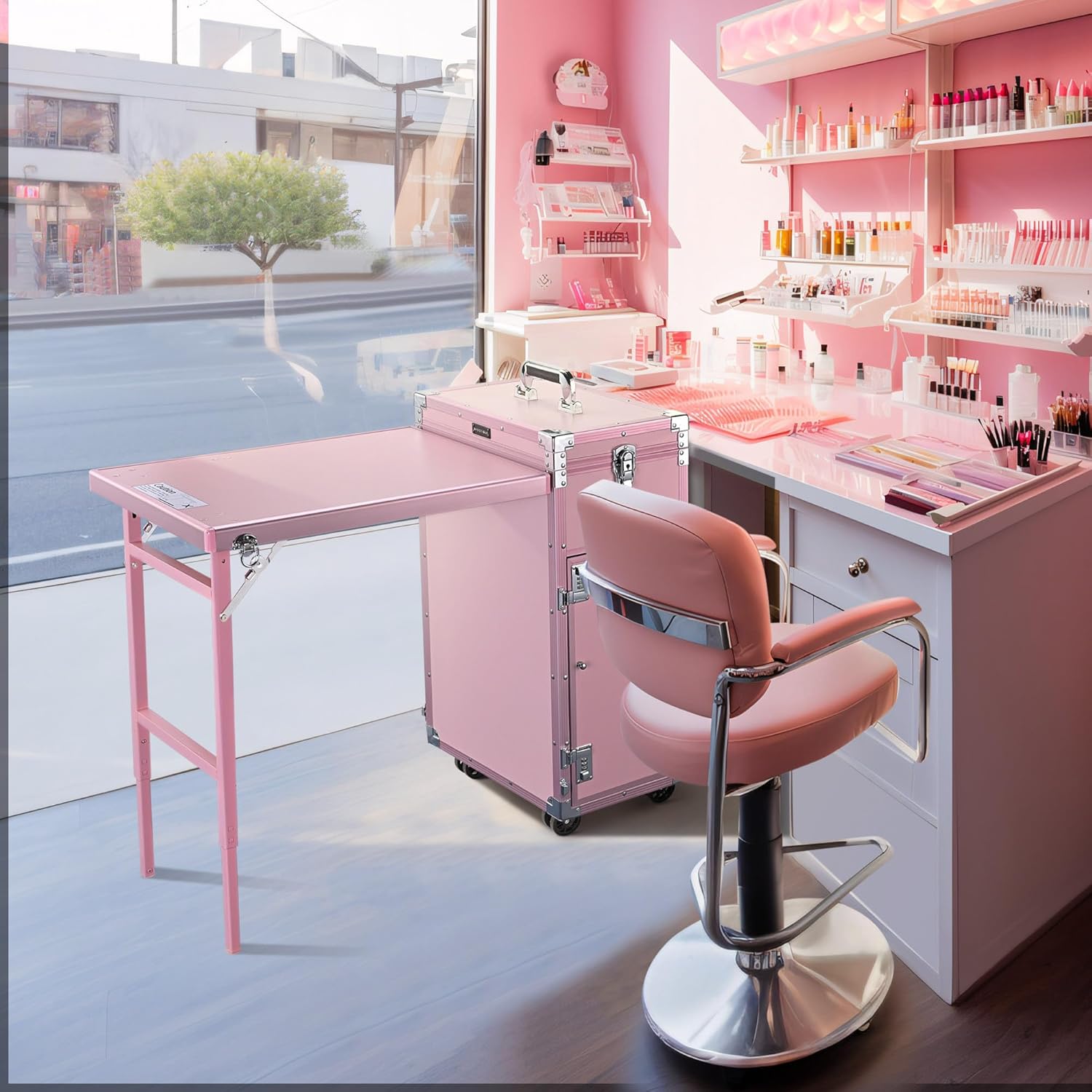 🎉Anniversary Sale - Rolling Manicure Table Makeup Station!