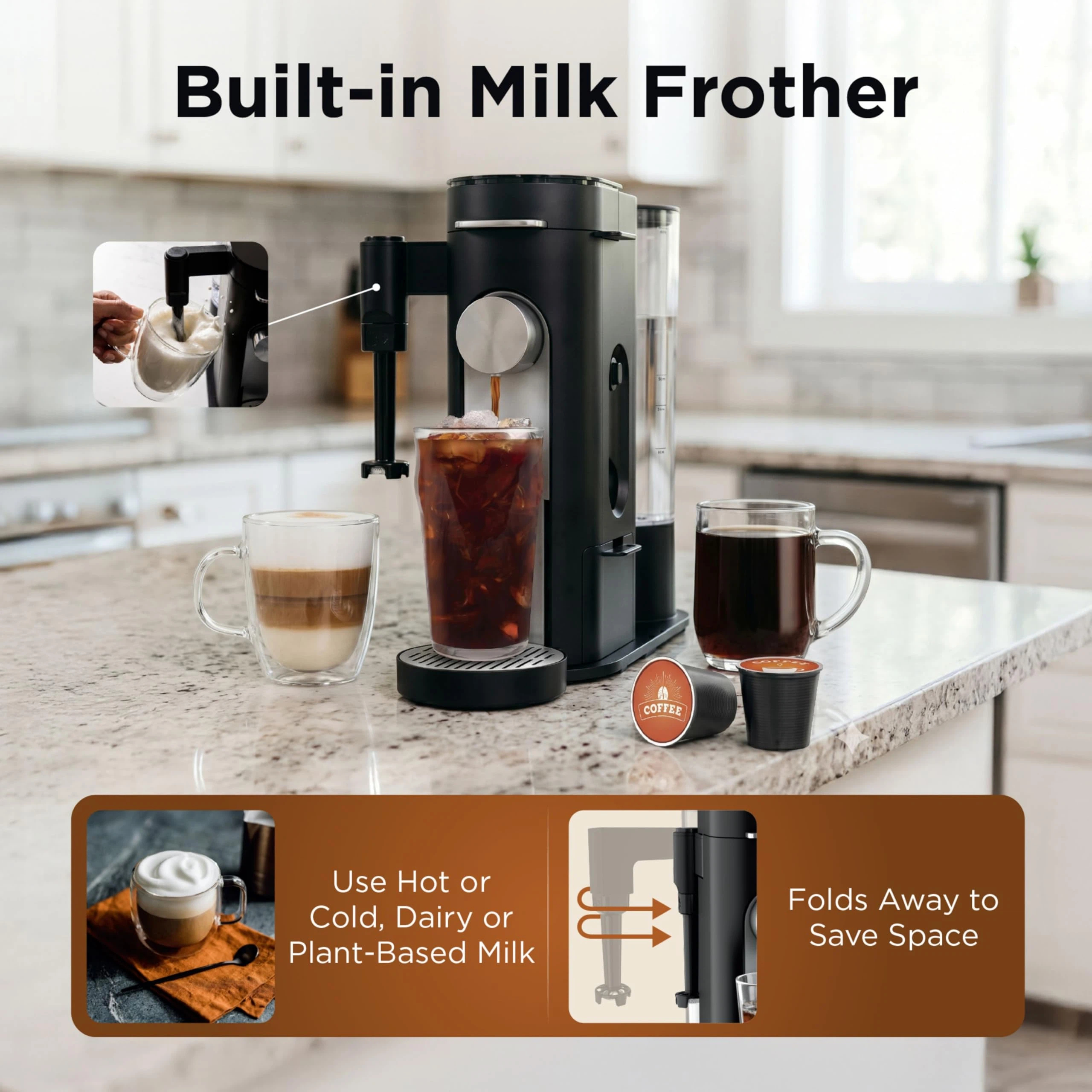 💥Factory Direct Sale💥Pod & Grounds Coffee Maker | 56oz Reservoir & 24oz Brew