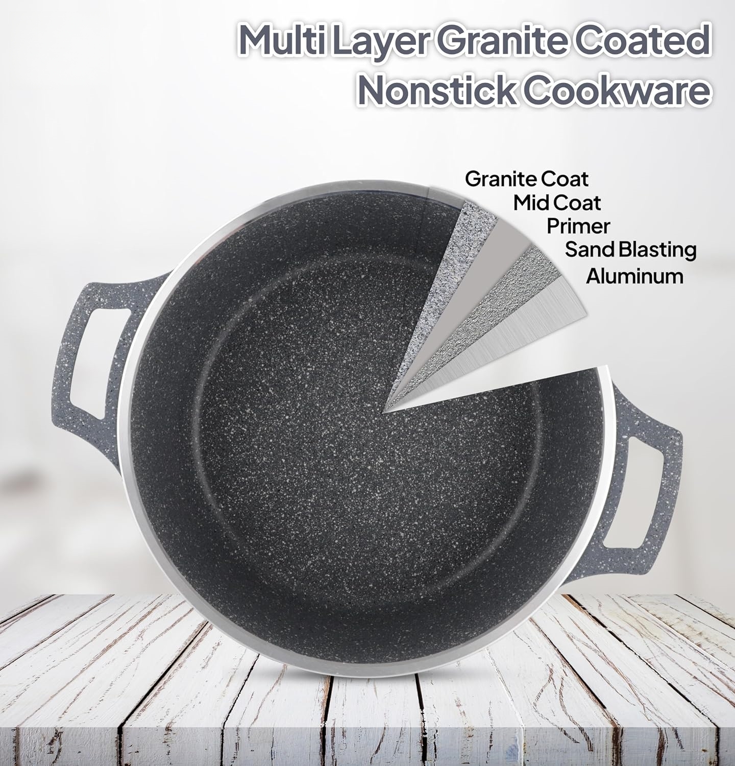 🎉Anniversary Sale - Cookware Set Pieces Non Stick Multi Layer Granite Coating
