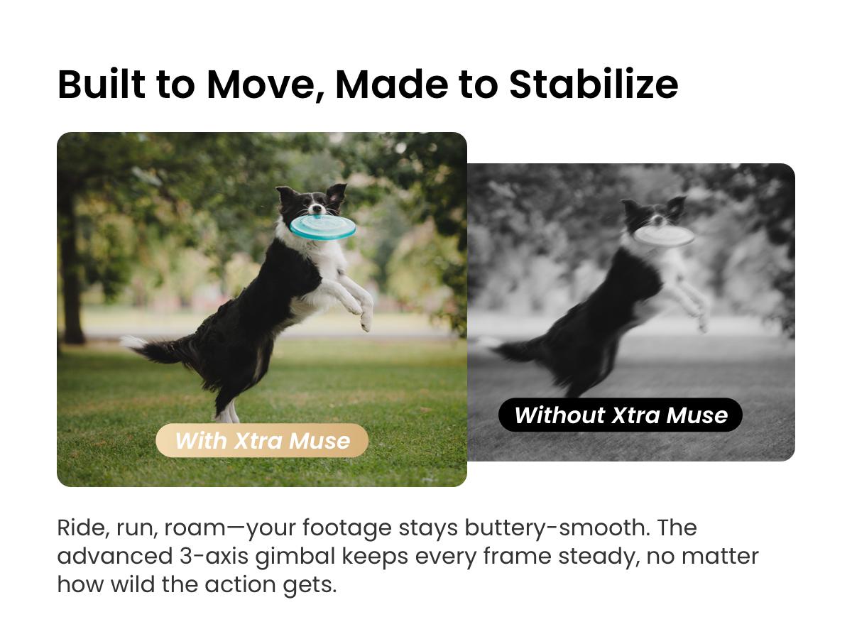 Xtra Muse Vlogging Camera  with 1'' CMOS 4K/120fps Videos 3-Axis Gimbal Stabilizer Fast Focusing Face/Object Tracking Portable Handycam Camcorder