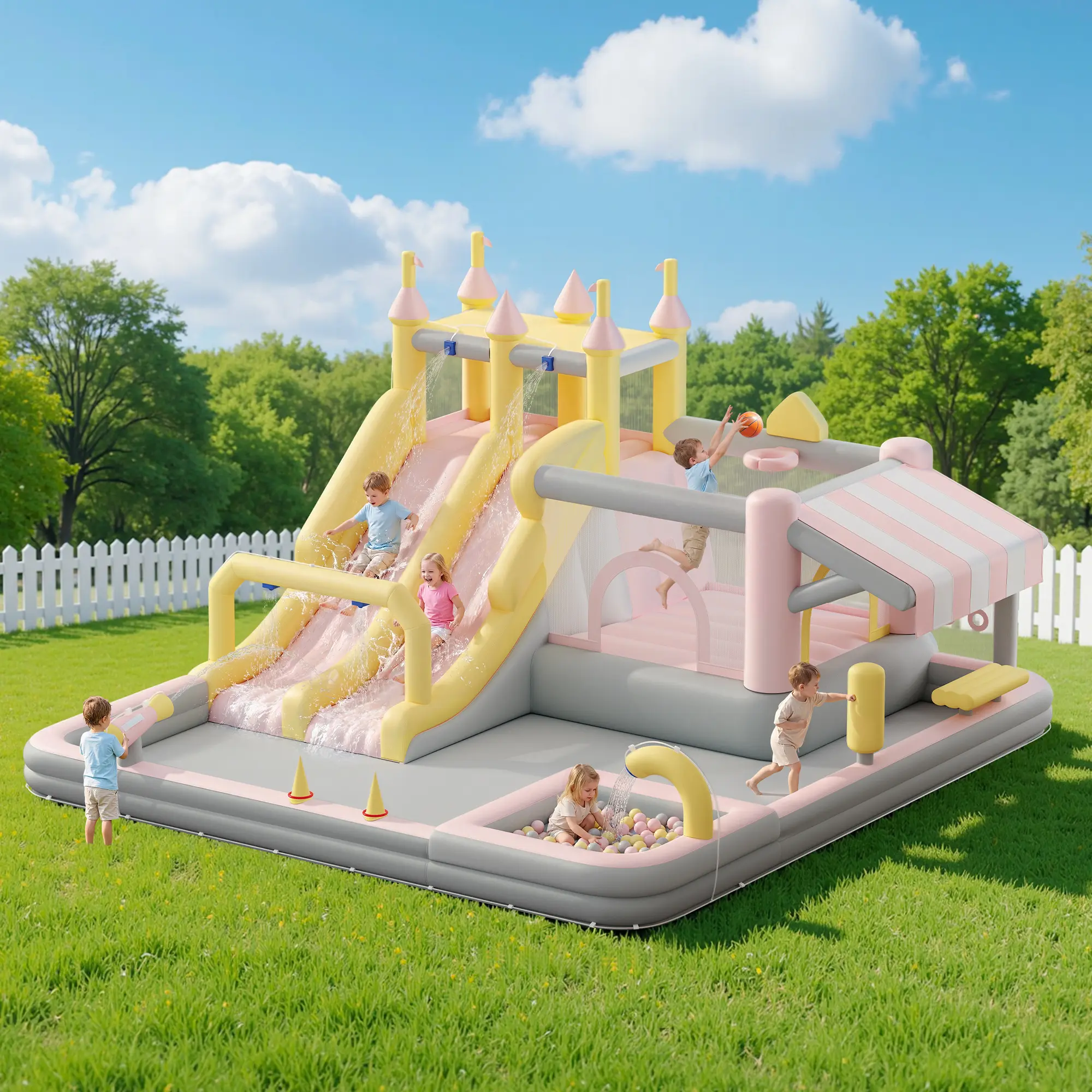 Triple Splash Kids Inflatable Mega Water Park