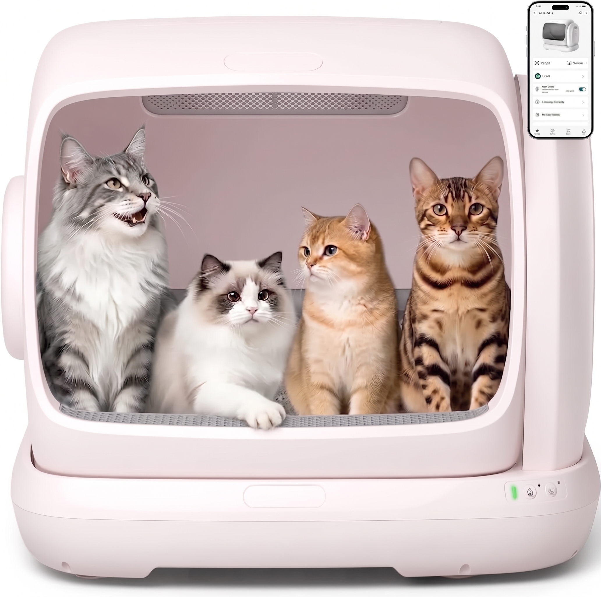 Self-Cleaning Cat Litter Box, 106L Large Capacity for Multiple Cats