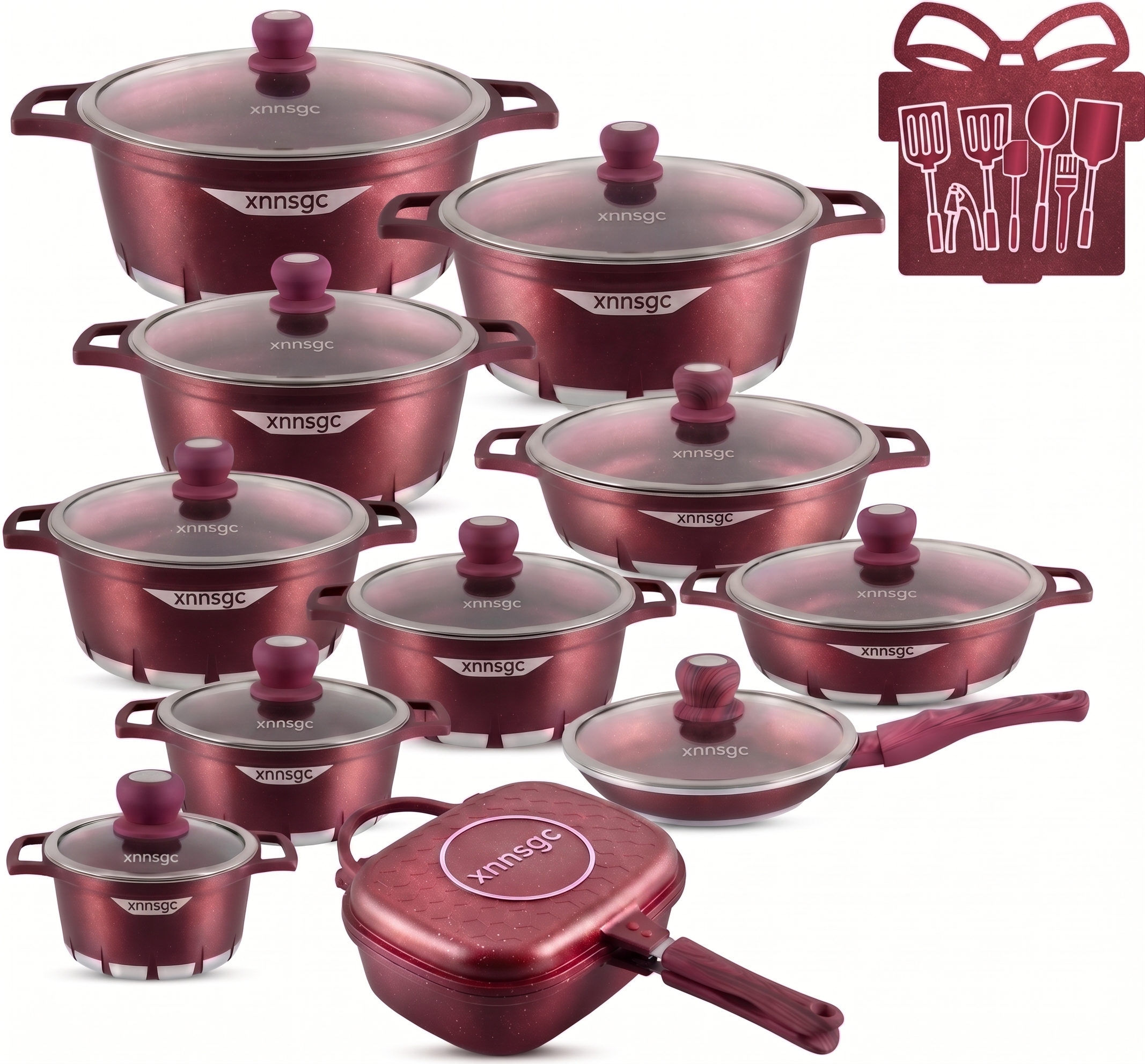 🎉Anniversary Sale - Cookware Set Pieces Non Stick Multi Layer Granite Coating