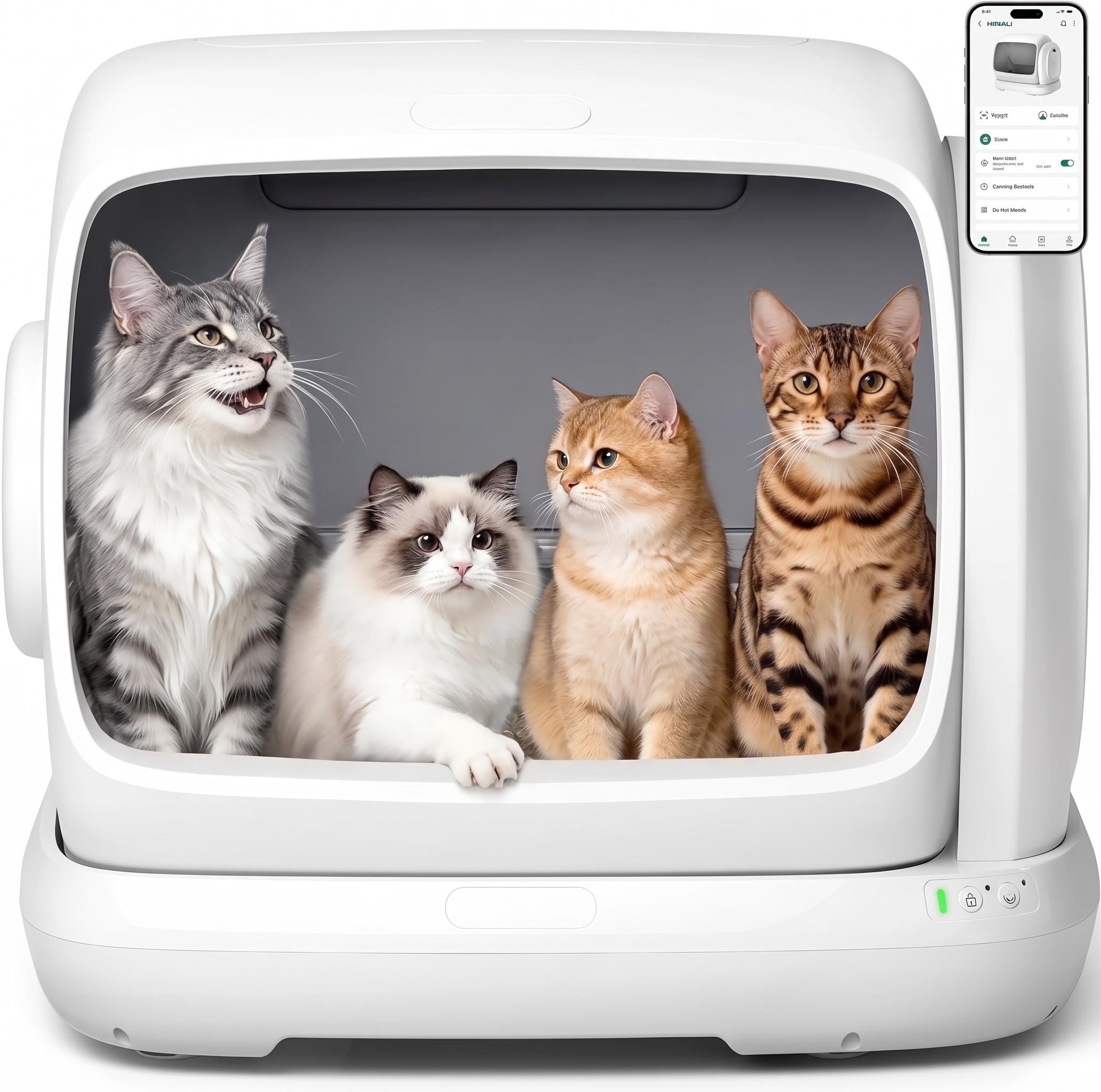 Self-Cleaning Cat Litter Box, 106L Large Capacity for Multiple Cats