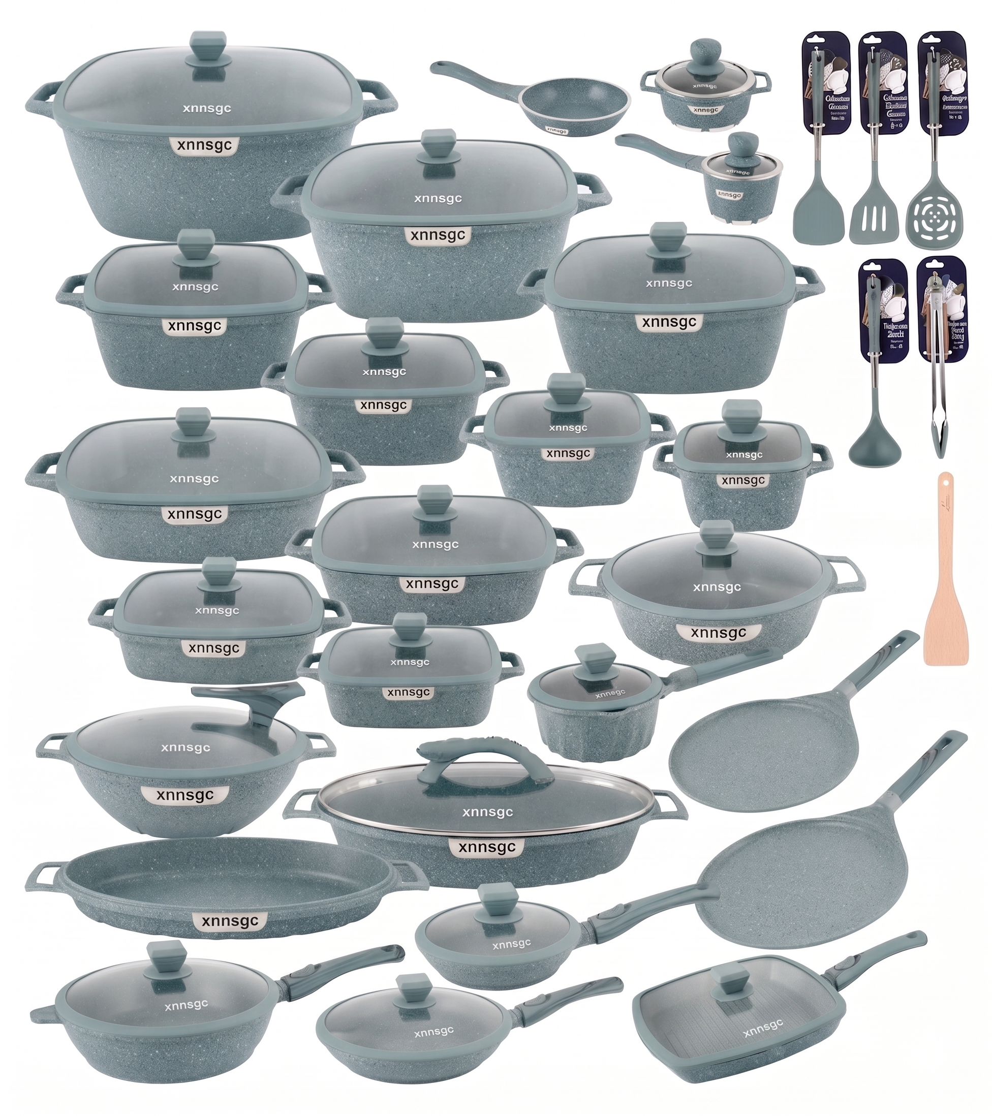 🎉Anniversary Sale - Premium Cookware Set Pieces Non Stick Multi Layer Granite Coating