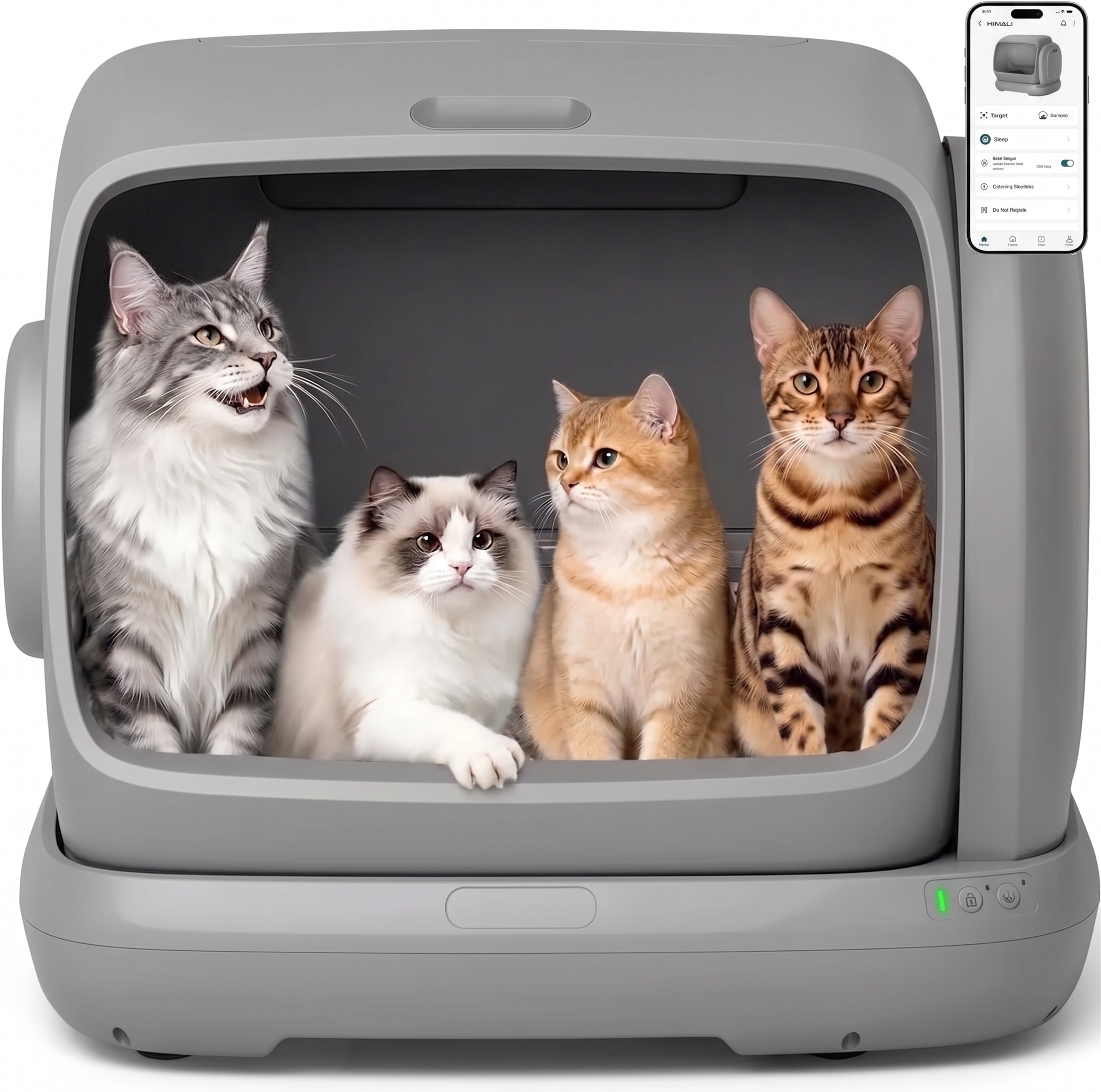 Self-Cleaning Cat Litter Box, 106L Large Capacity for Multiple Cats