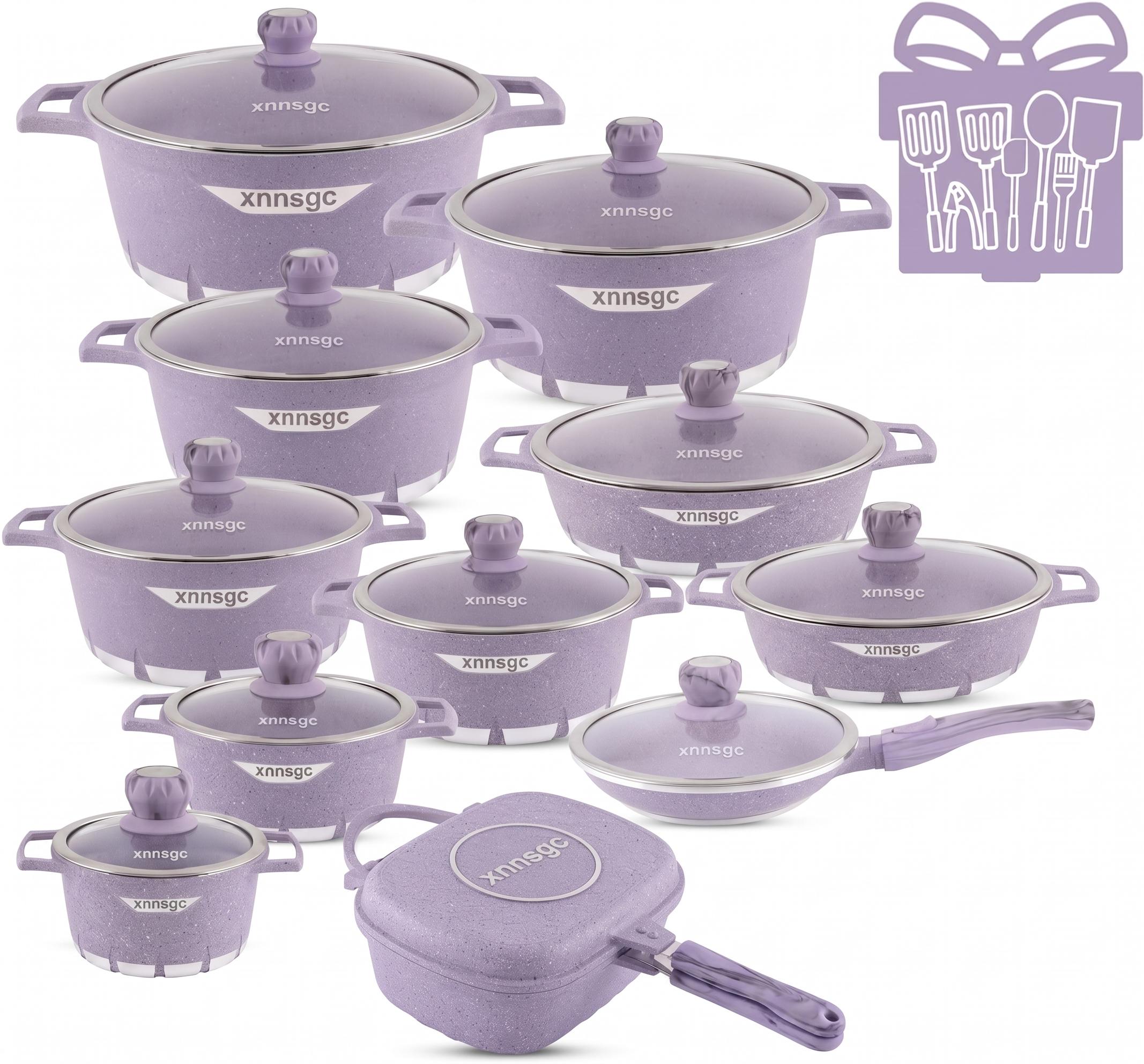 🎉Anniversary Sale - Premium Cookware Set Pieces Non Stick Multi Layer Granite Coating