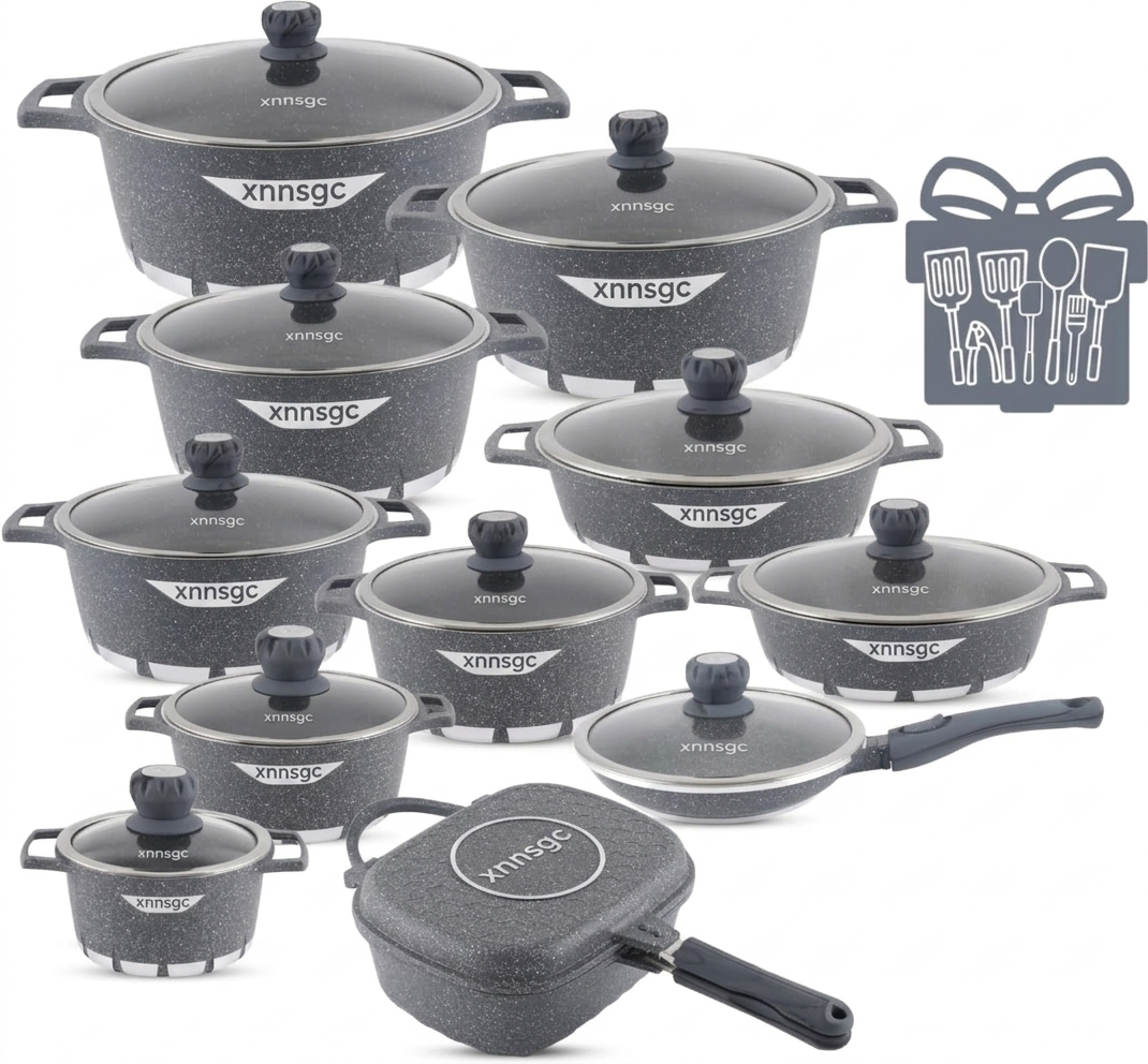 🎉Anniversary Sale - Cookware Set Pieces Non Stick Multi Layer Granite Coating