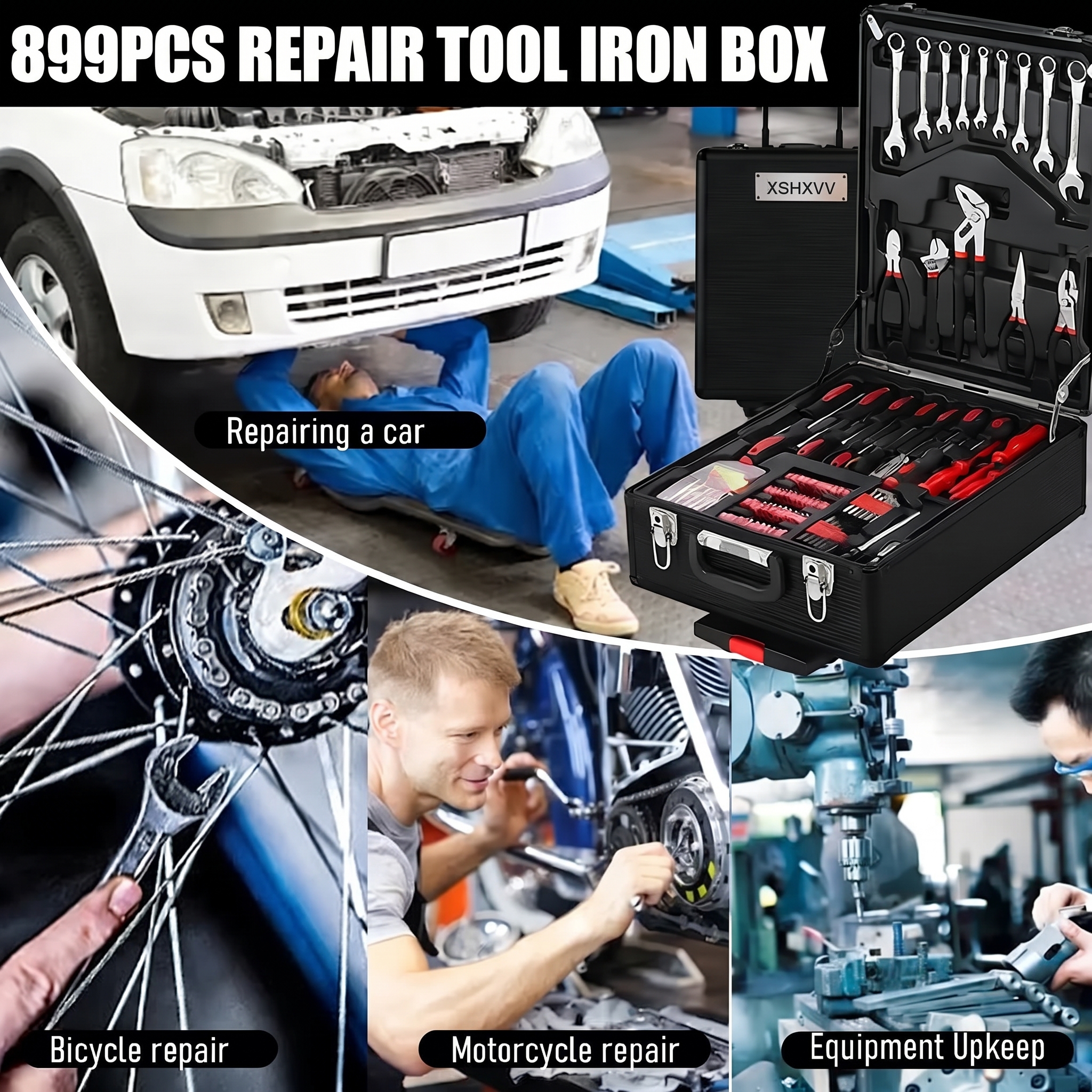 💥💥899-Piece Master Mechanic Tool Set with Mobile Rolling Storage Cabinet