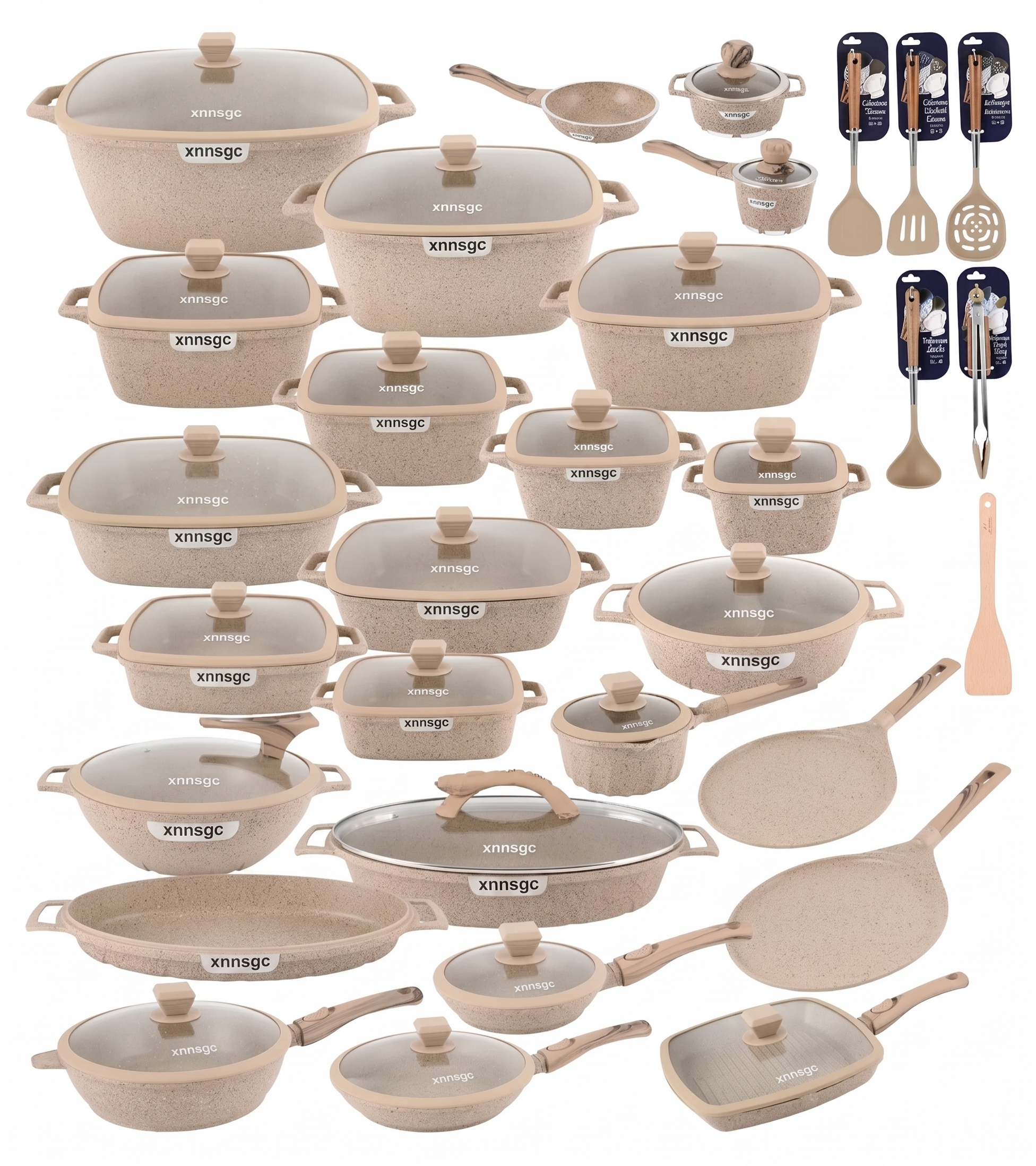 🎉Anniversary Sale - Cookware Set Pieces Non Stick Multi Layer Granite Coating