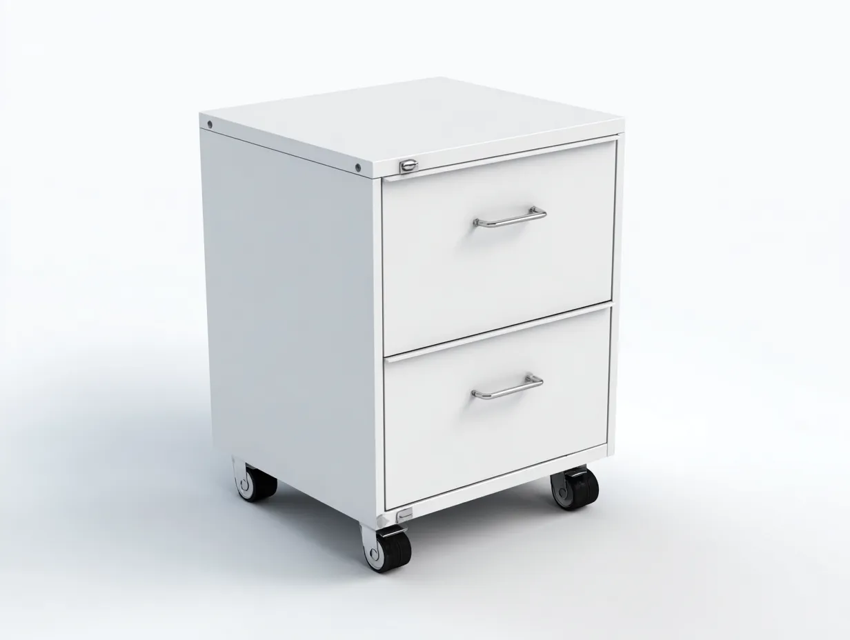 Archivador metálico de oficina con ruedas 40 x 50 x 66 cm - blanco - 2 cajones - diseño compacto para oficina en casa