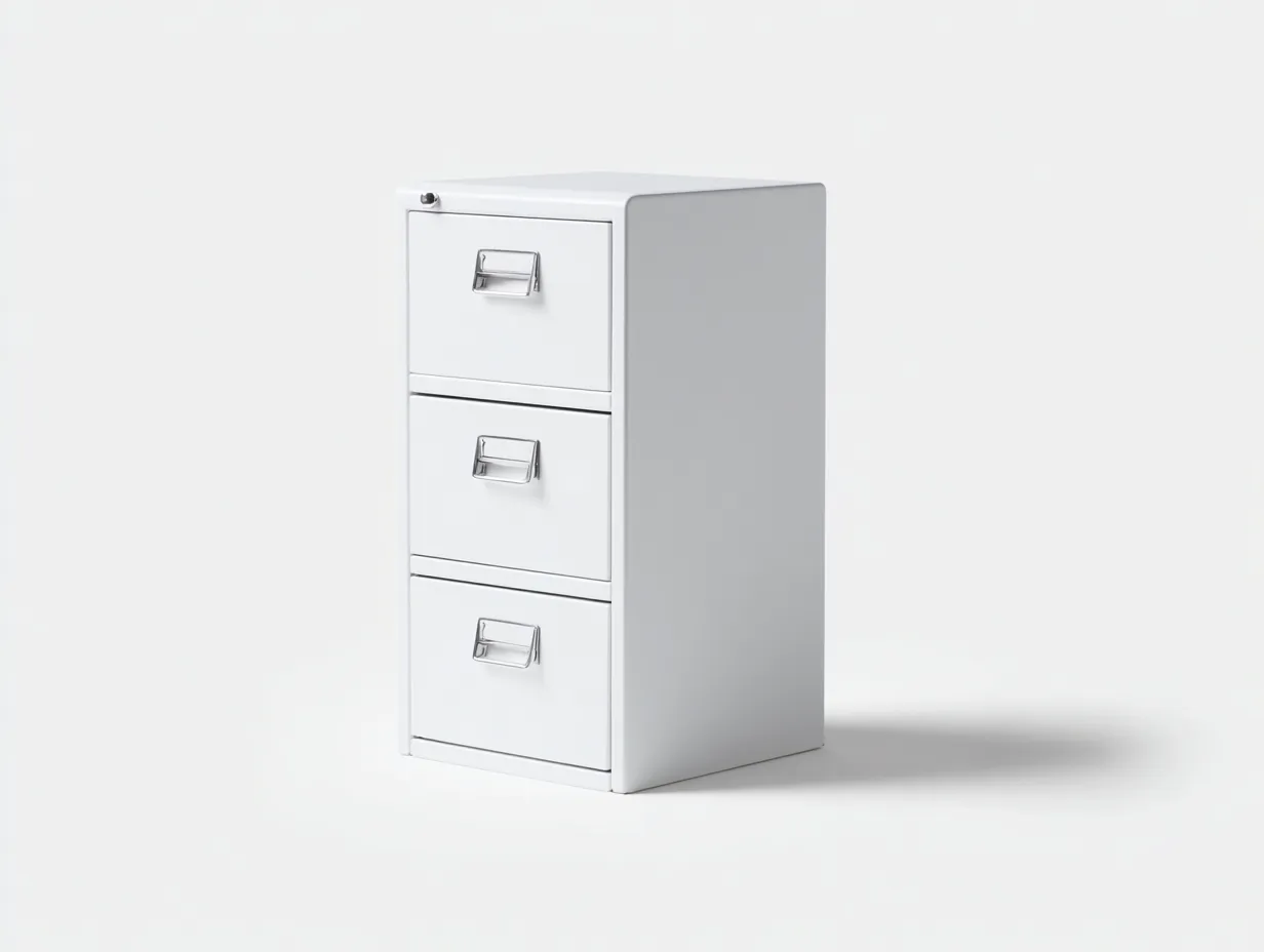 Archivador metálico de oficina 3 cajones 38 x 50 x 92 cm - blanco nieve - para oficina - diseño vertical compacto